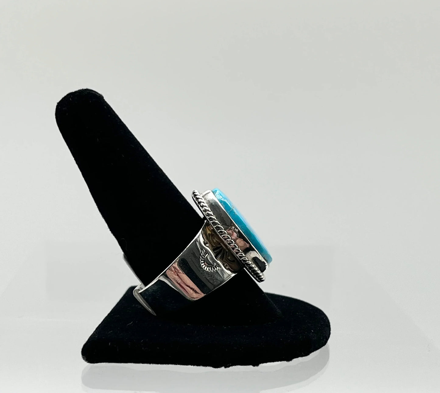 Men’s Turquoise and Sterling Silver Ring; Size 12