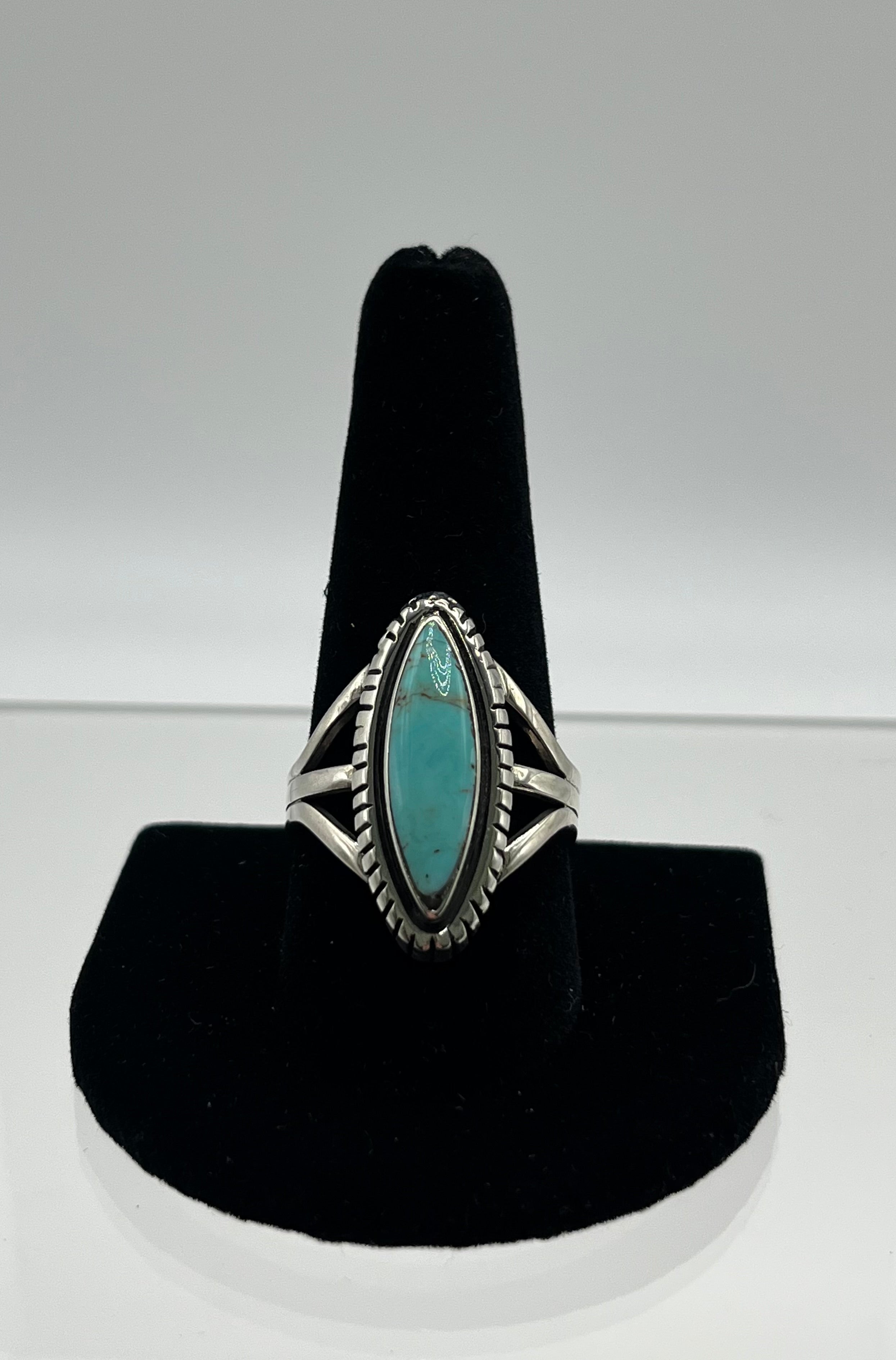 Turquoise and Sterling Silver Ring Size 10.25 McKees’s Indian Store