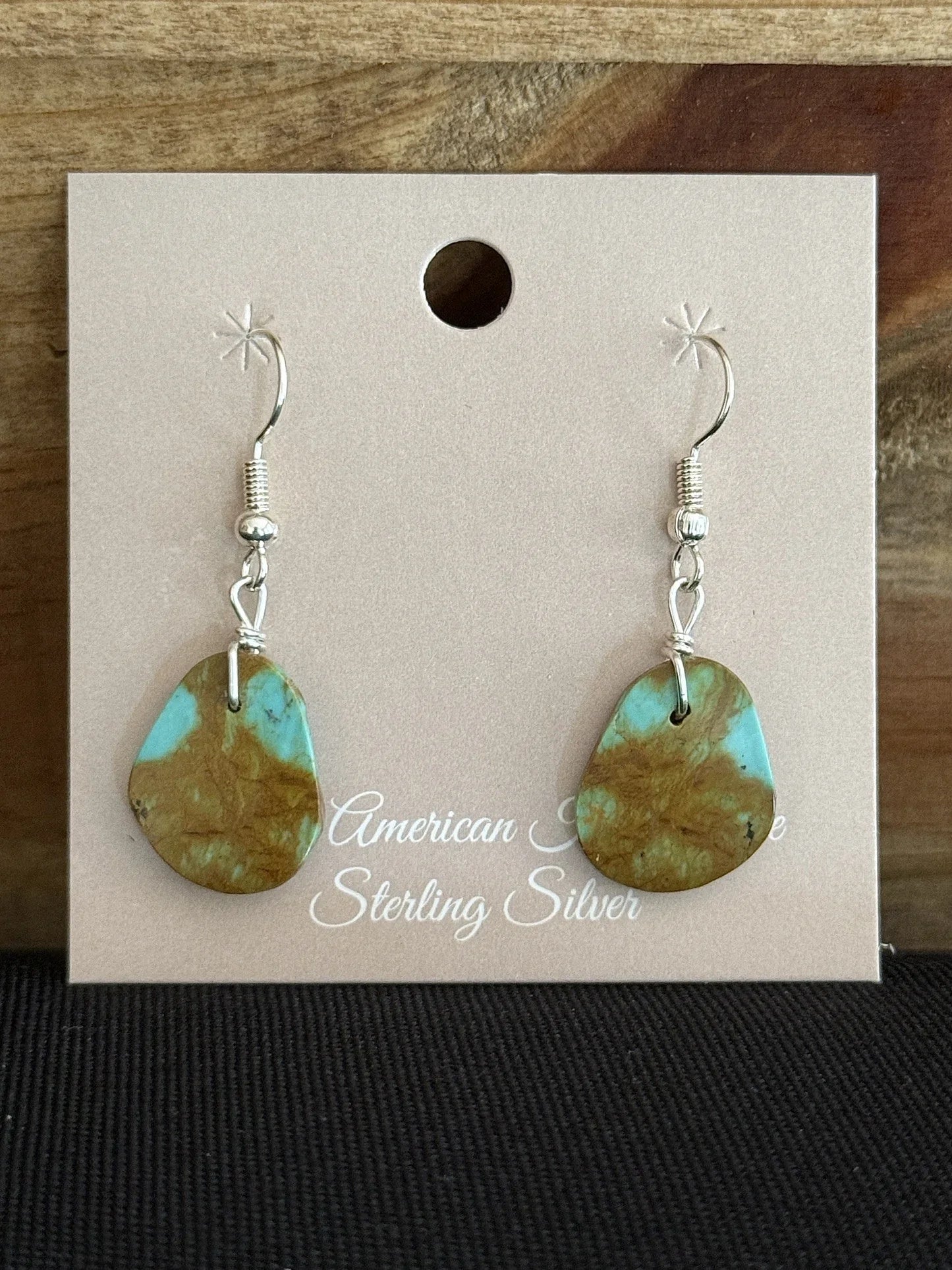 Turquoise & Sterling Silver Slab Dangle Earrings
