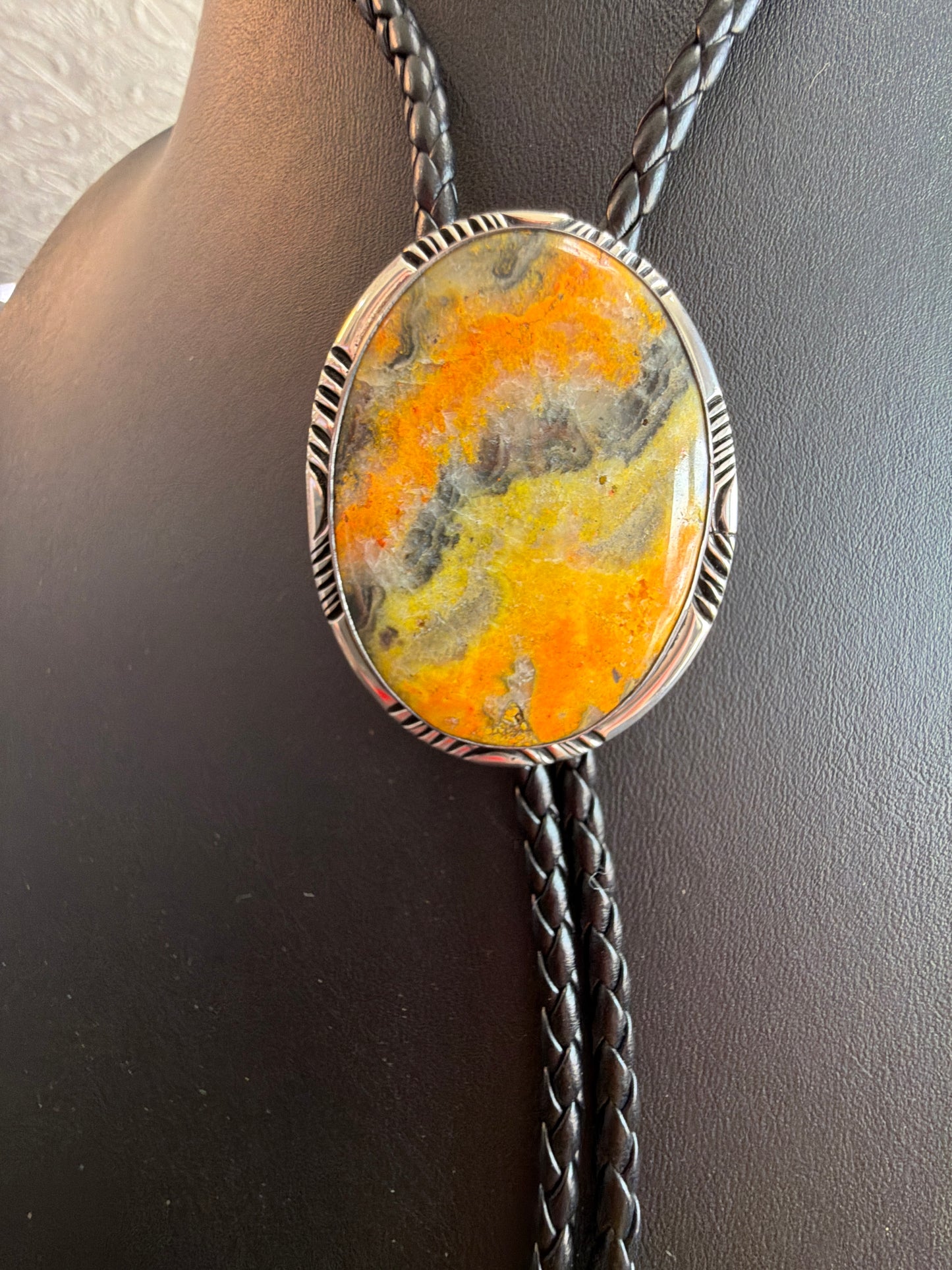 Bumble Bee/Sterling Silver Bolo Tie