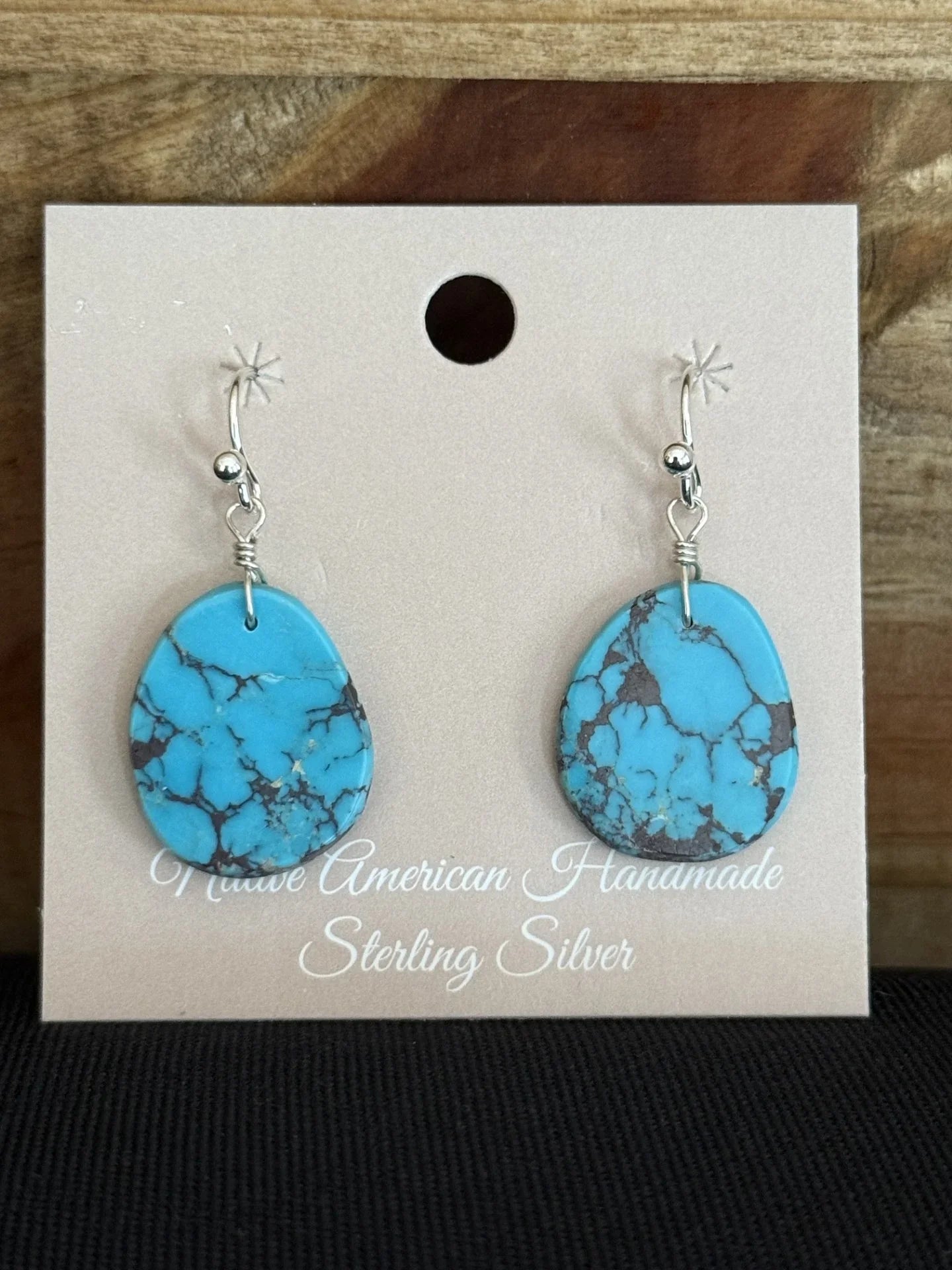 Turquoise & Sterling Silver Slab Dangle Earrings
