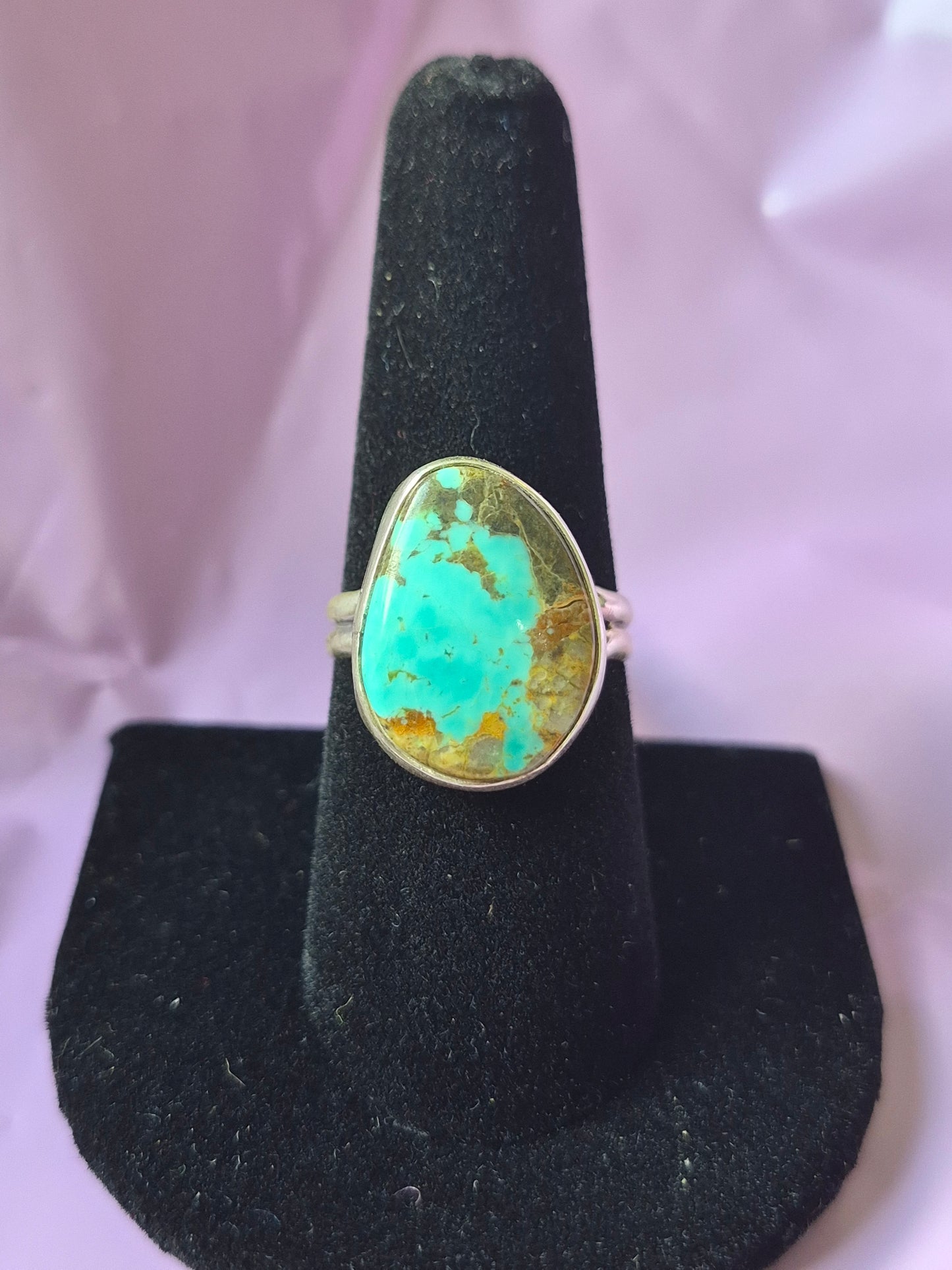 Boulder Turquoise & Sterling Silver Ring 8 1/2