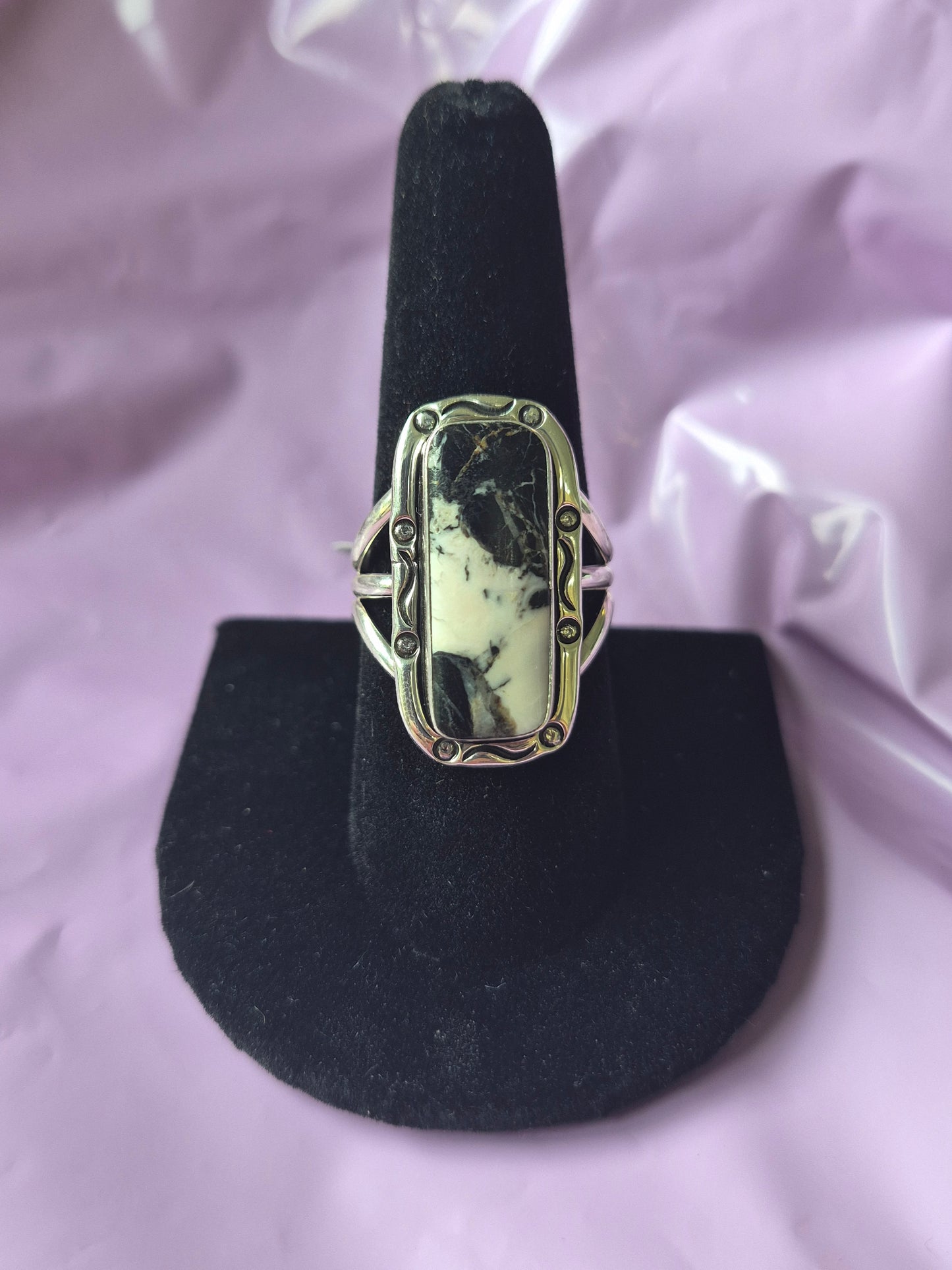 White Buffalo Turquoise Ring 10