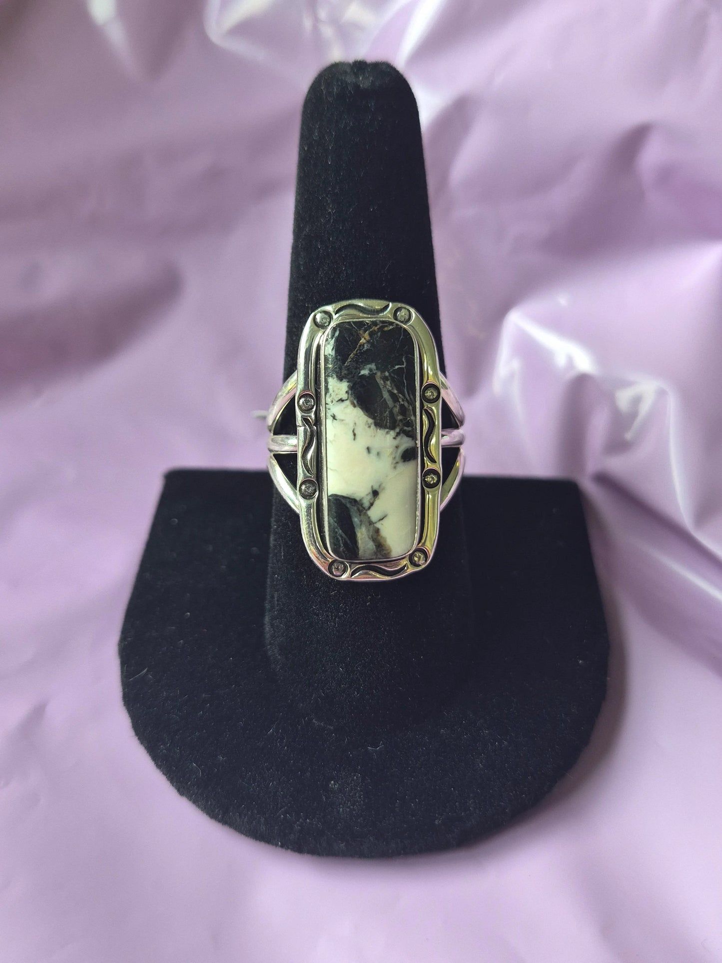 White Buffalo Turquoise Ring 10