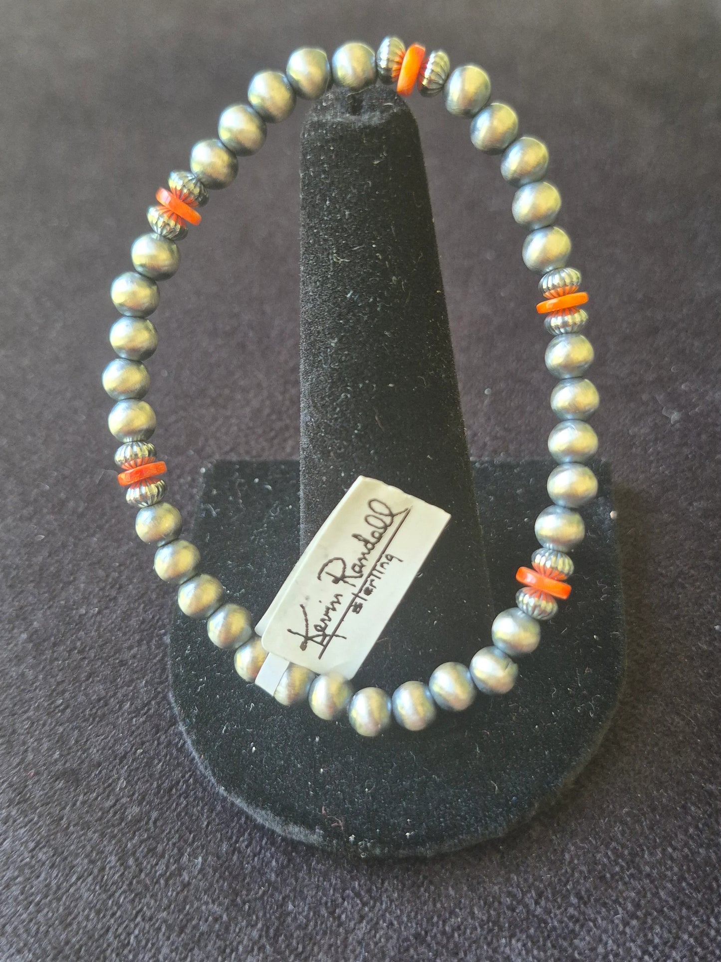 Navajo Pearl & Spiny Oyster Stretch Bracelet