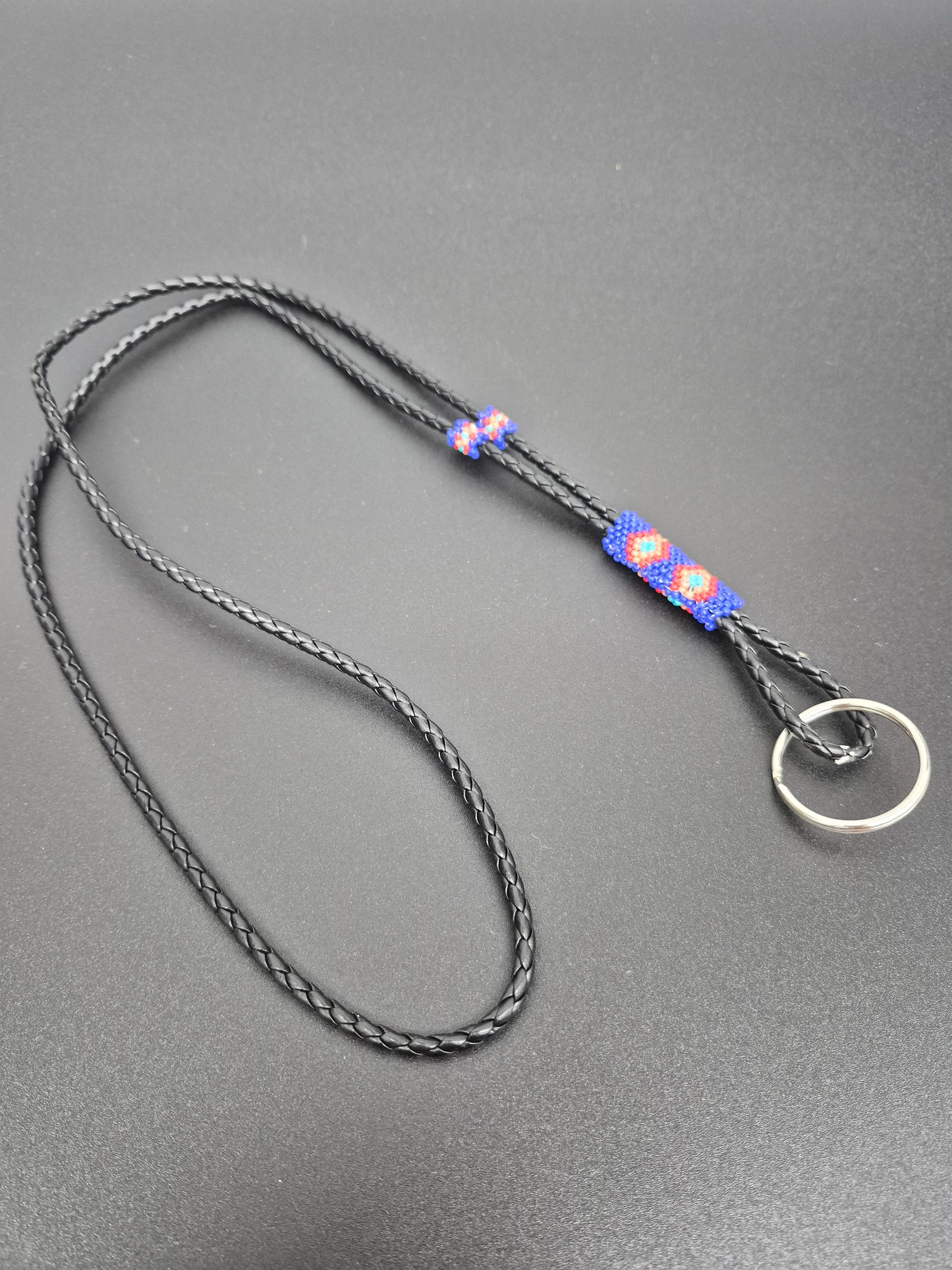 Beaded lanyard- blue
