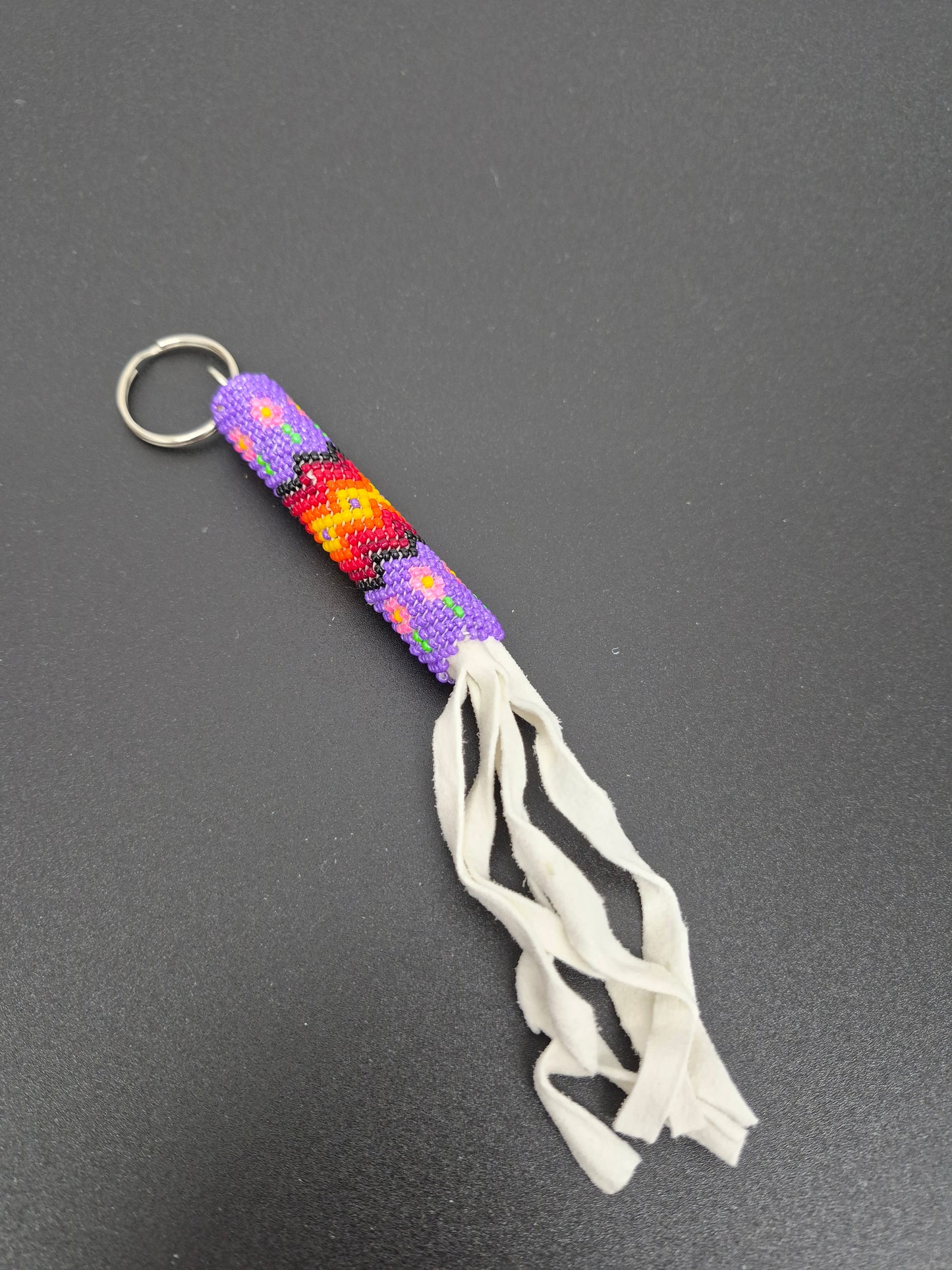 Beaded Keychain- purple