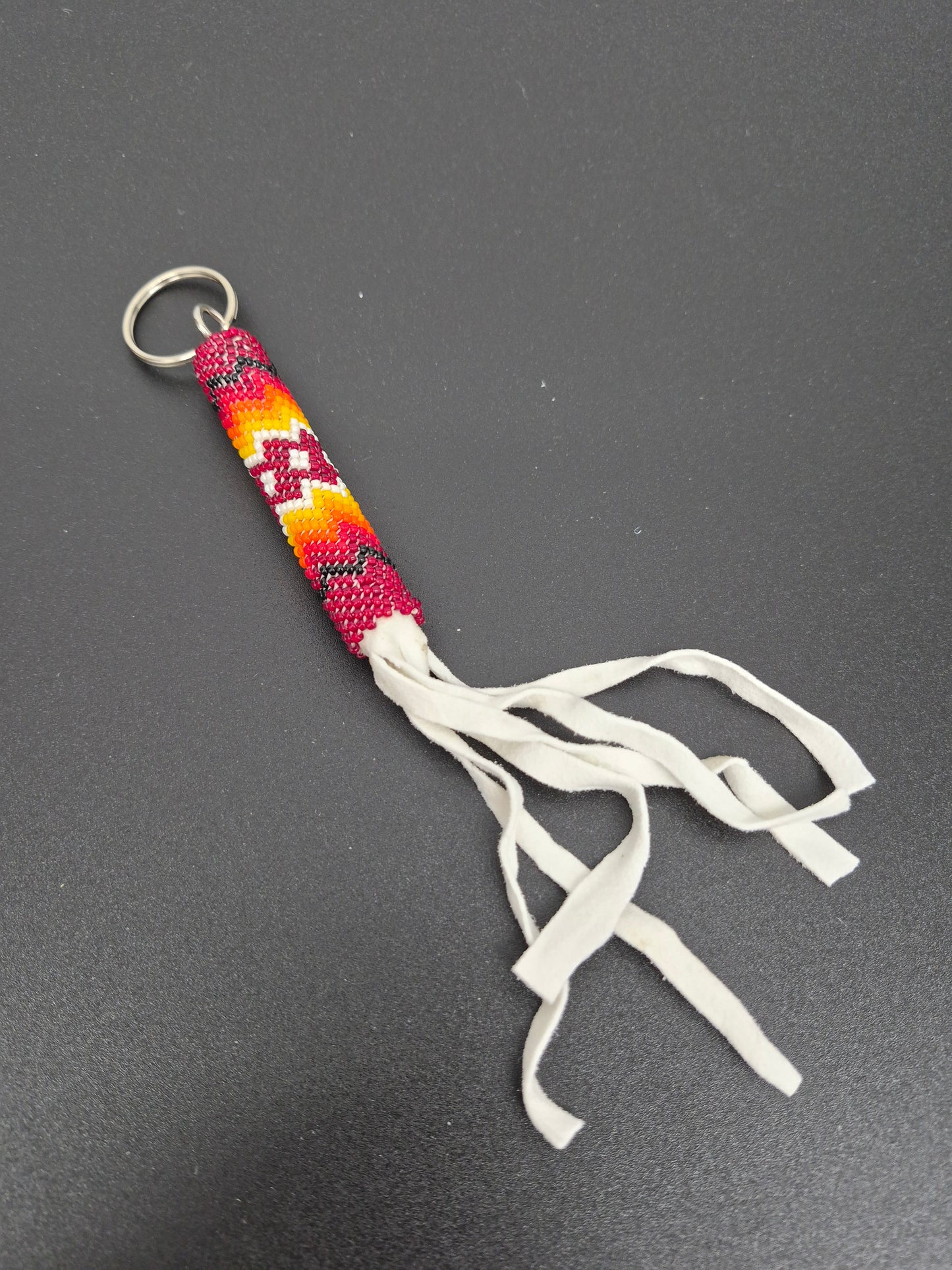 Beaded Keychain-red