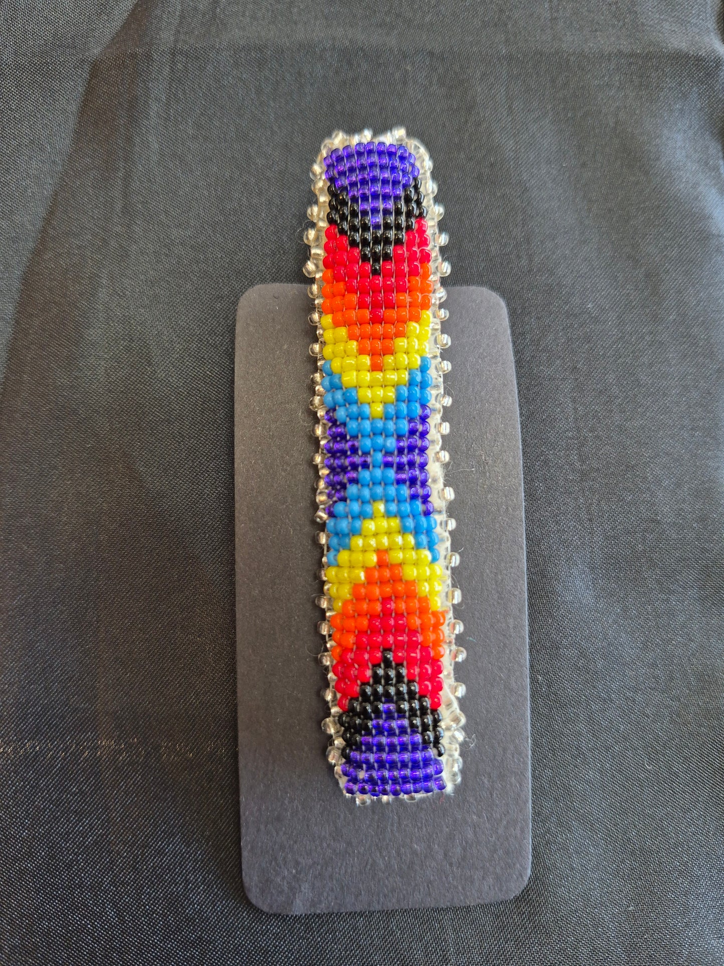 Beaded Barrette - Multicolor/silver
