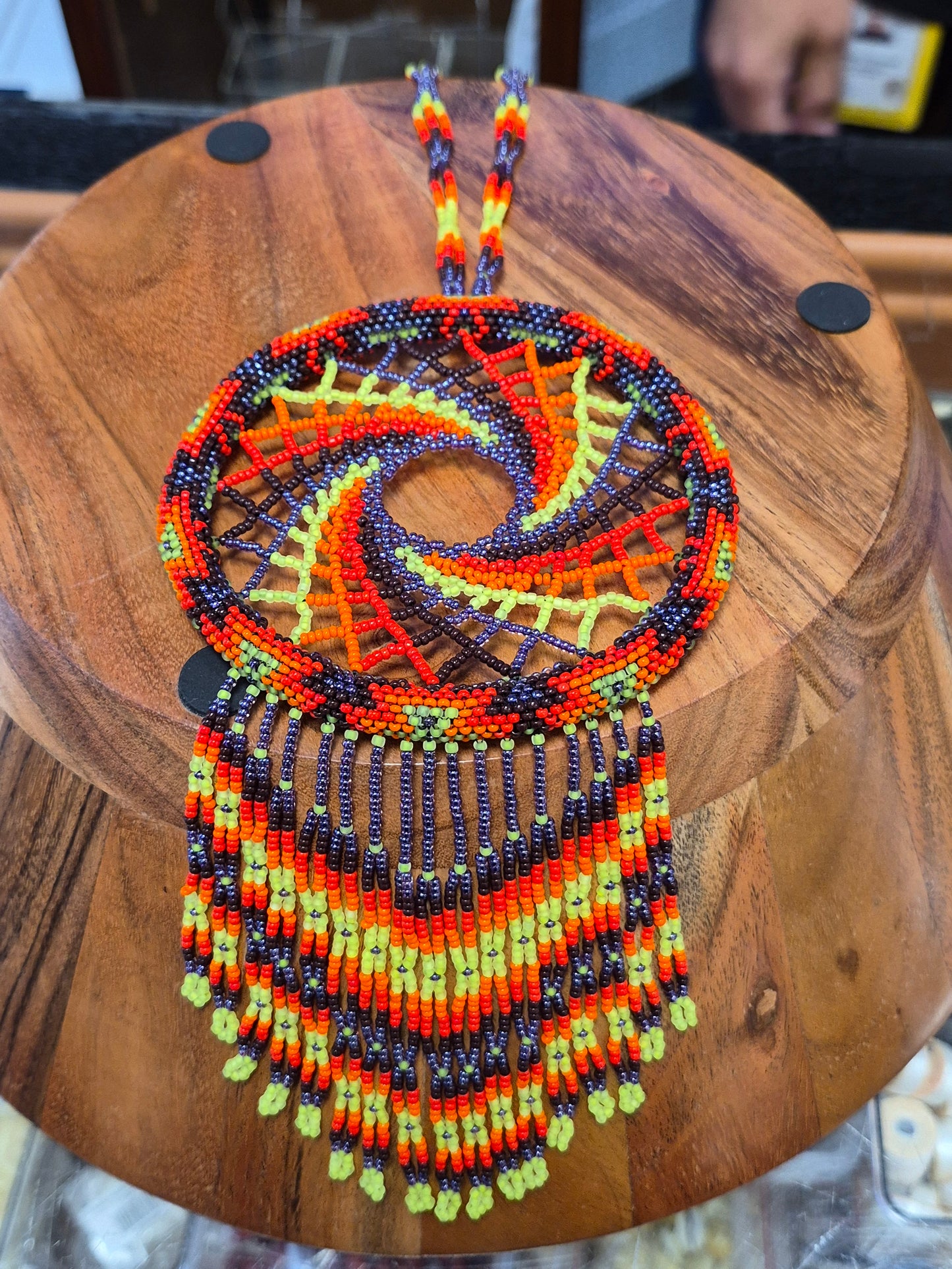 Beaded Dreamcatcher-orange