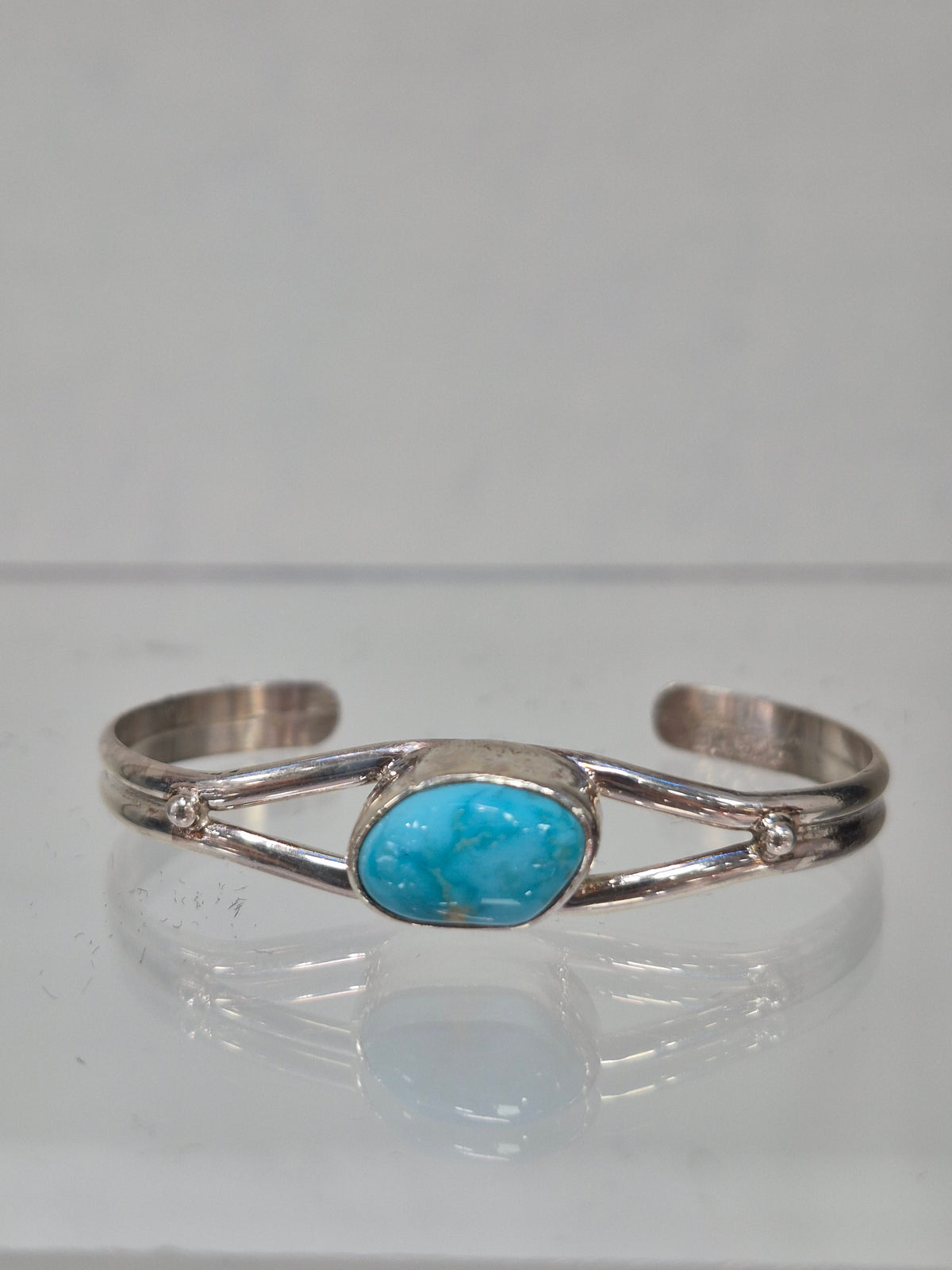 Turquoise & SS Baby Bracelet