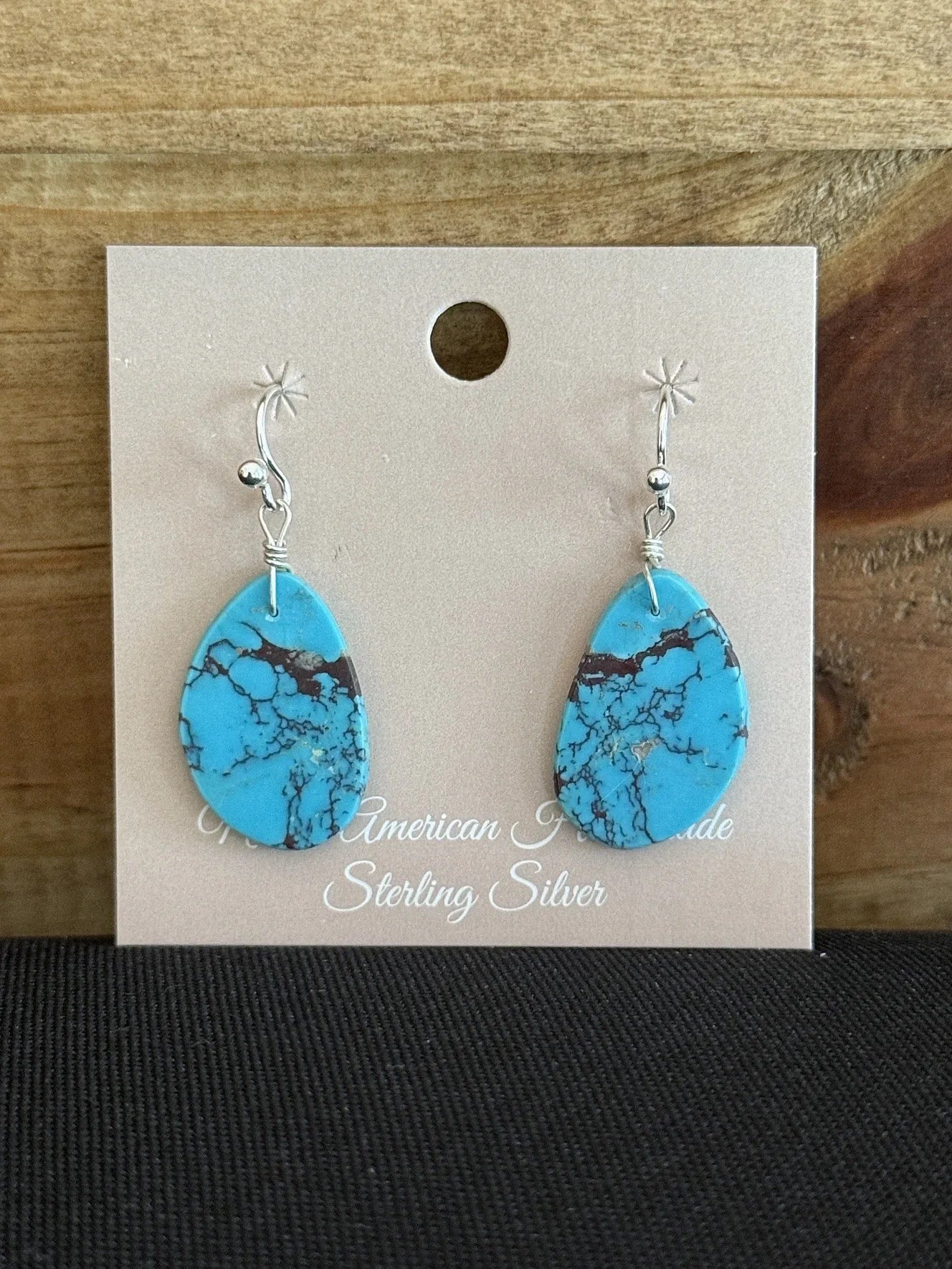Turquoise & Sterling Silver Slab Dangle Earrings