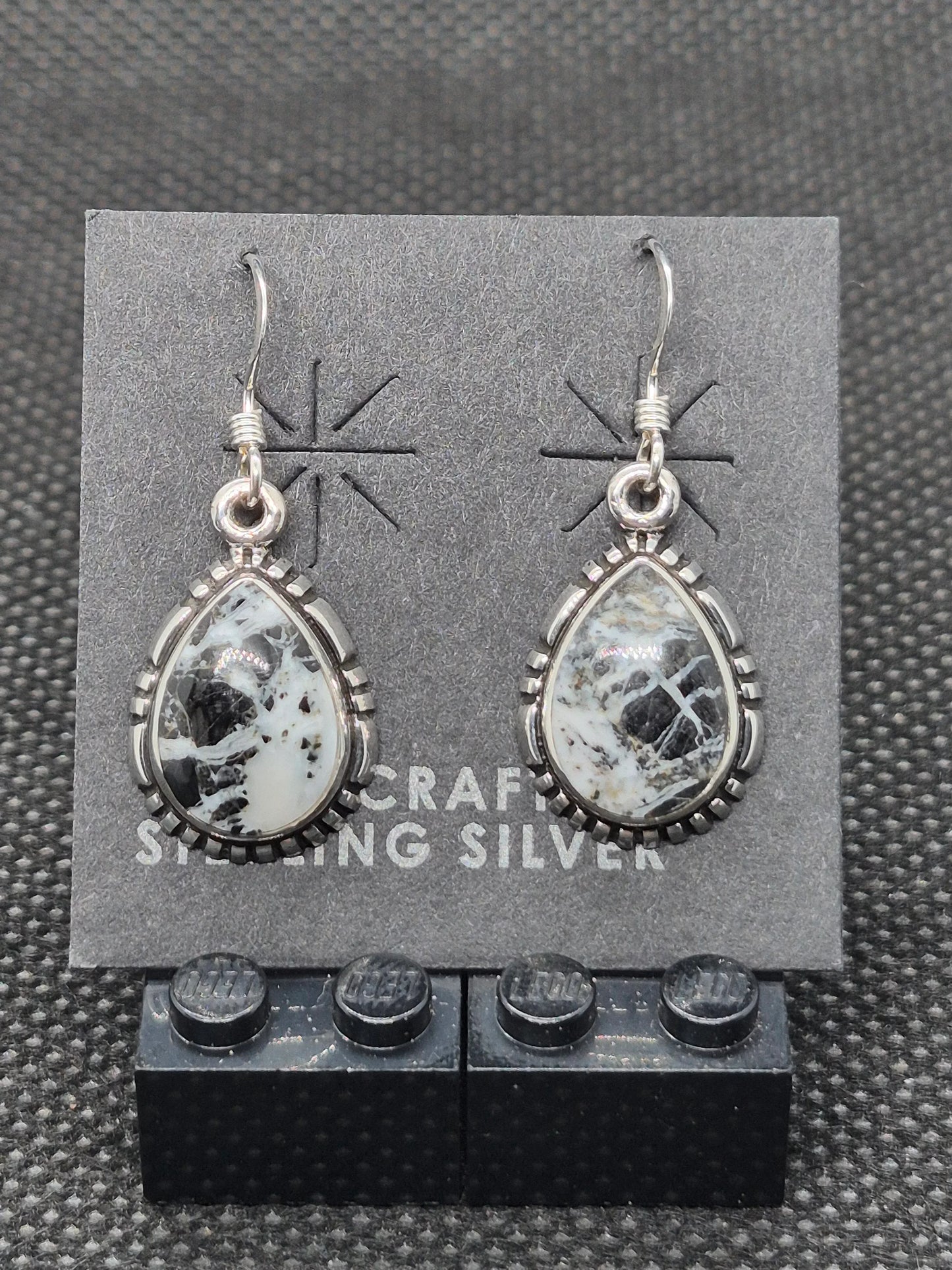 White Buffalo Turquoise Earrings