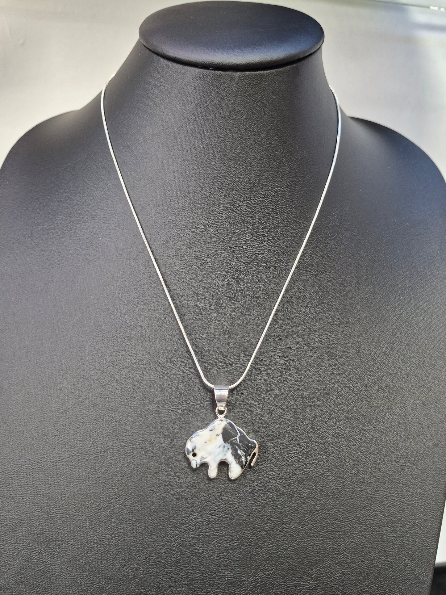 White Buffalo Turquoise Sterling Buffalo Necklace