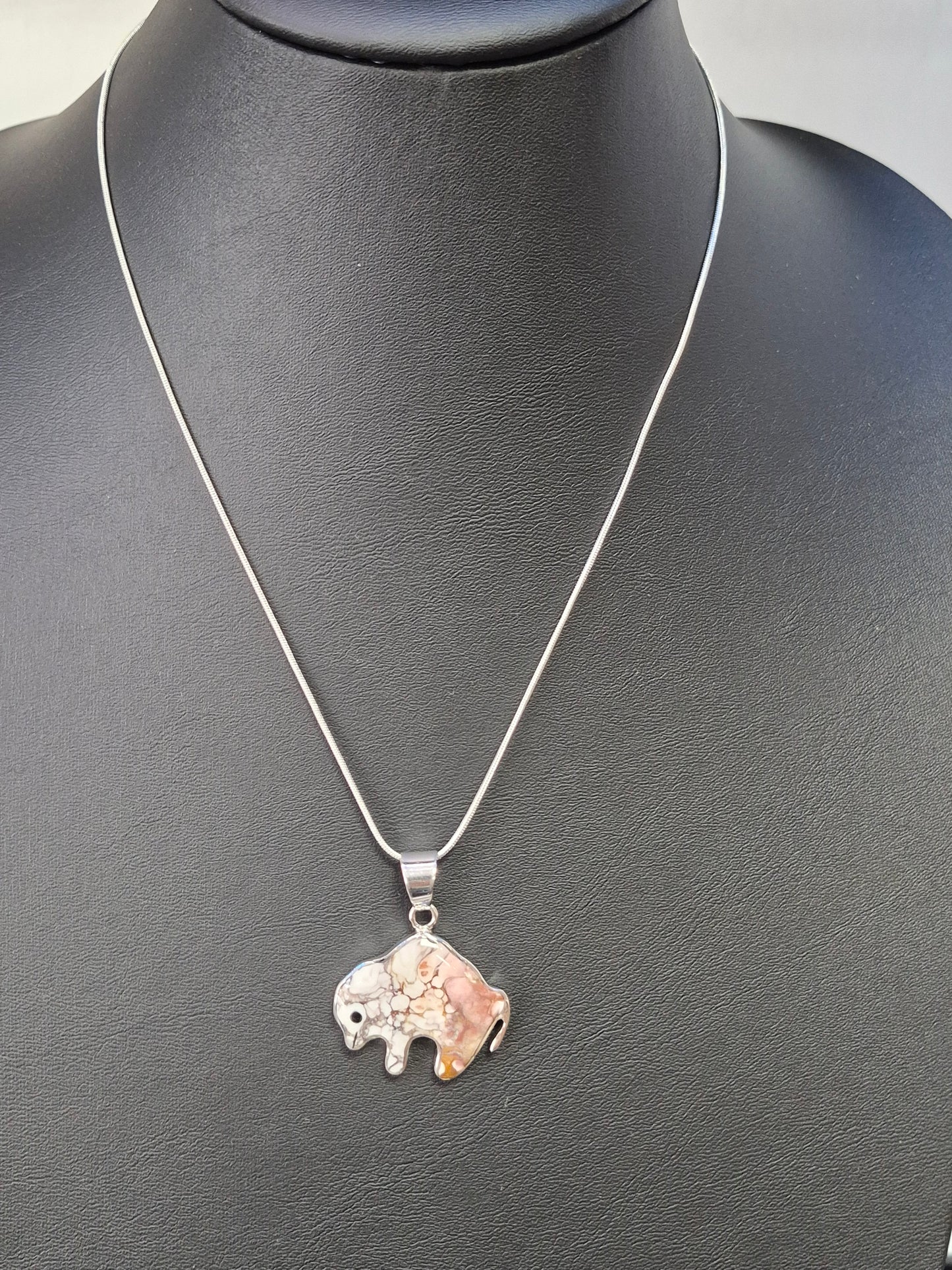 Wild Horse Turquoise & SS Buffalo Necklace