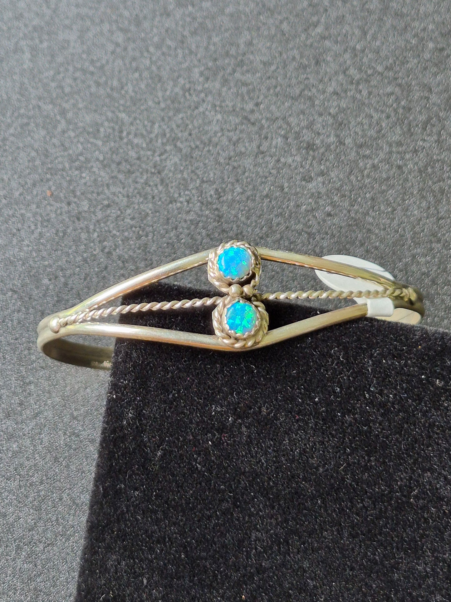 Lab Opal & Sterling Silver Bracelet