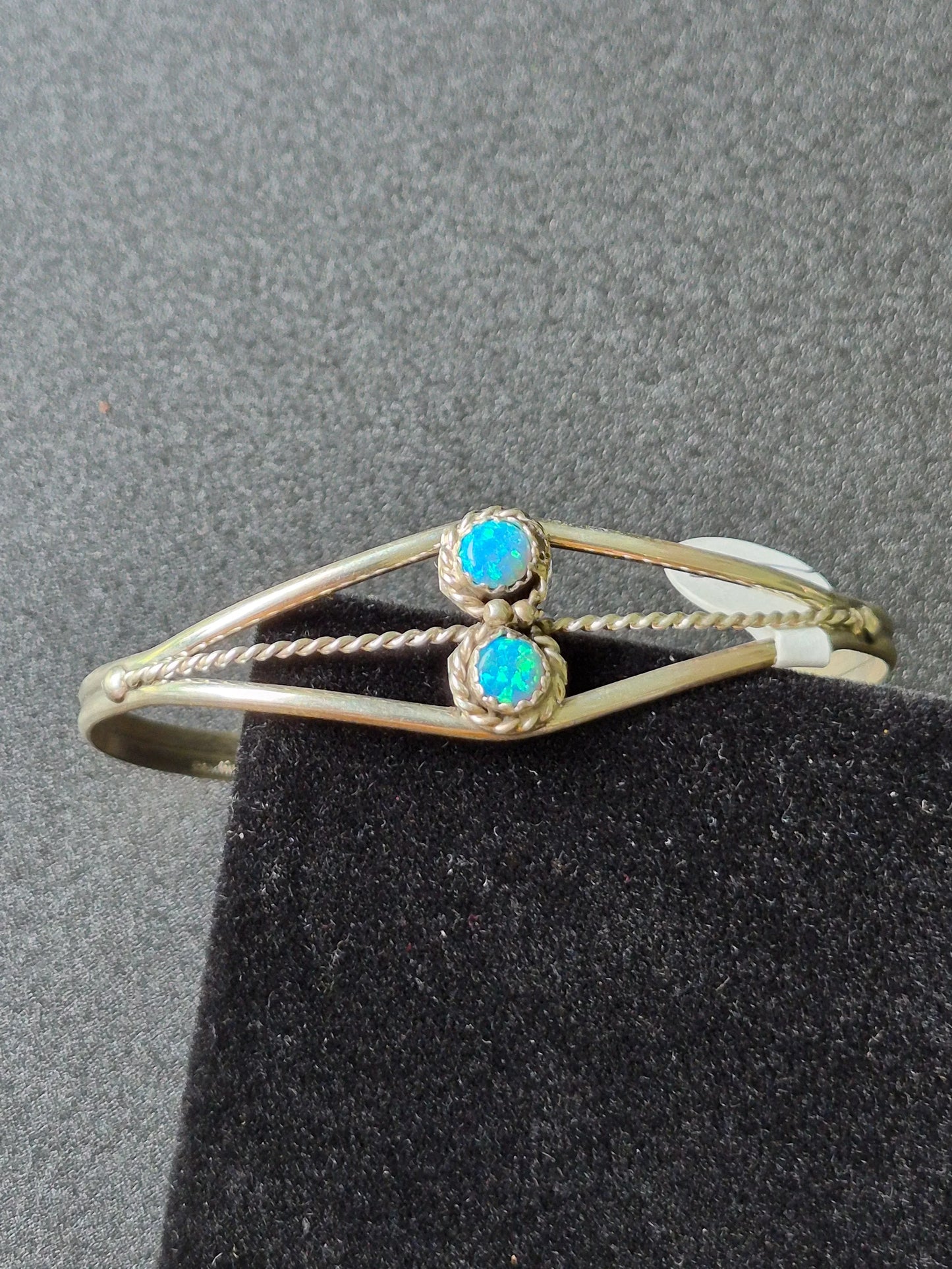 Lab Opal & Sterling Silver Bracelet