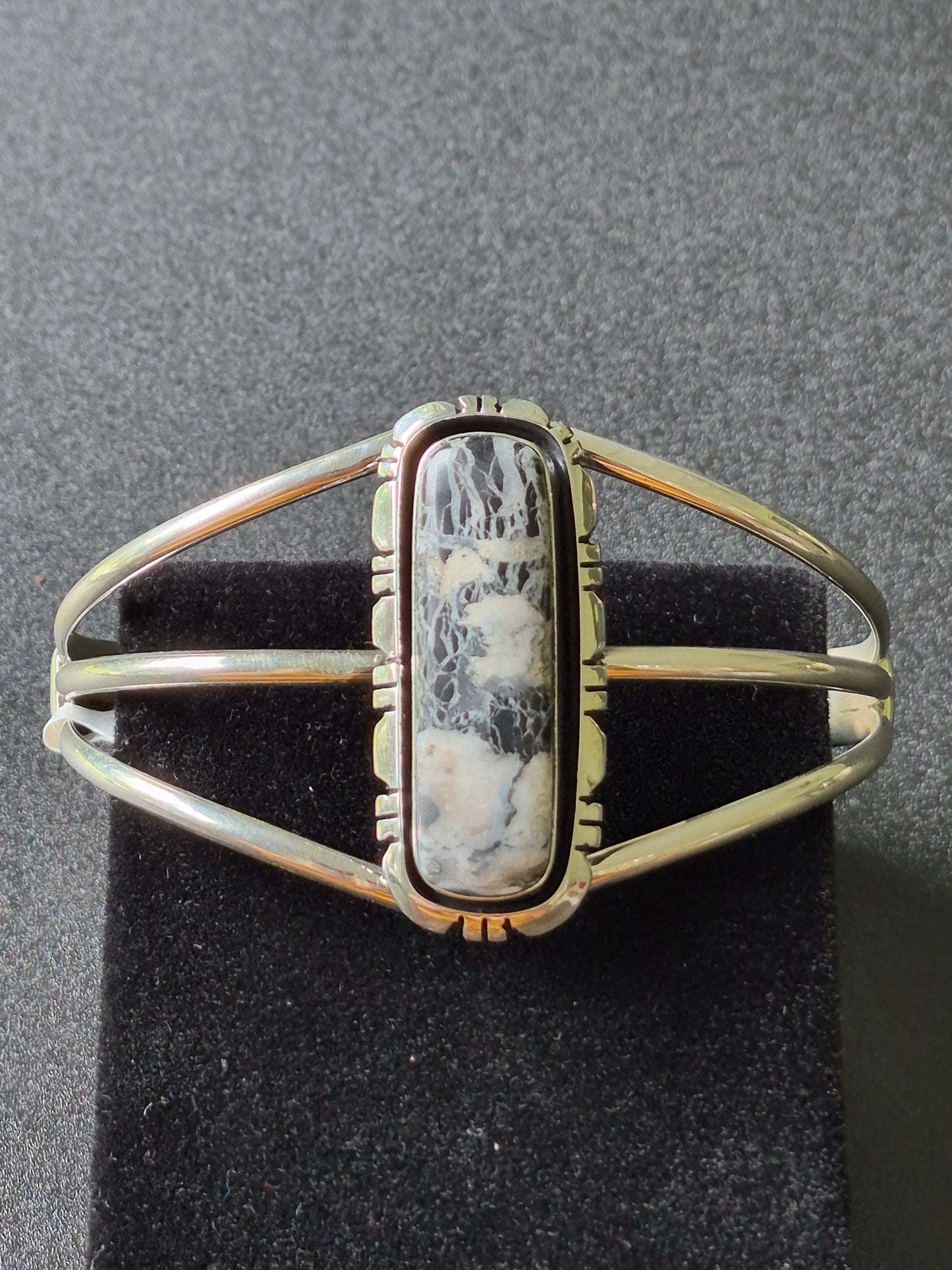 White Buffalo Turquoise & Sterling Silver Bracelet