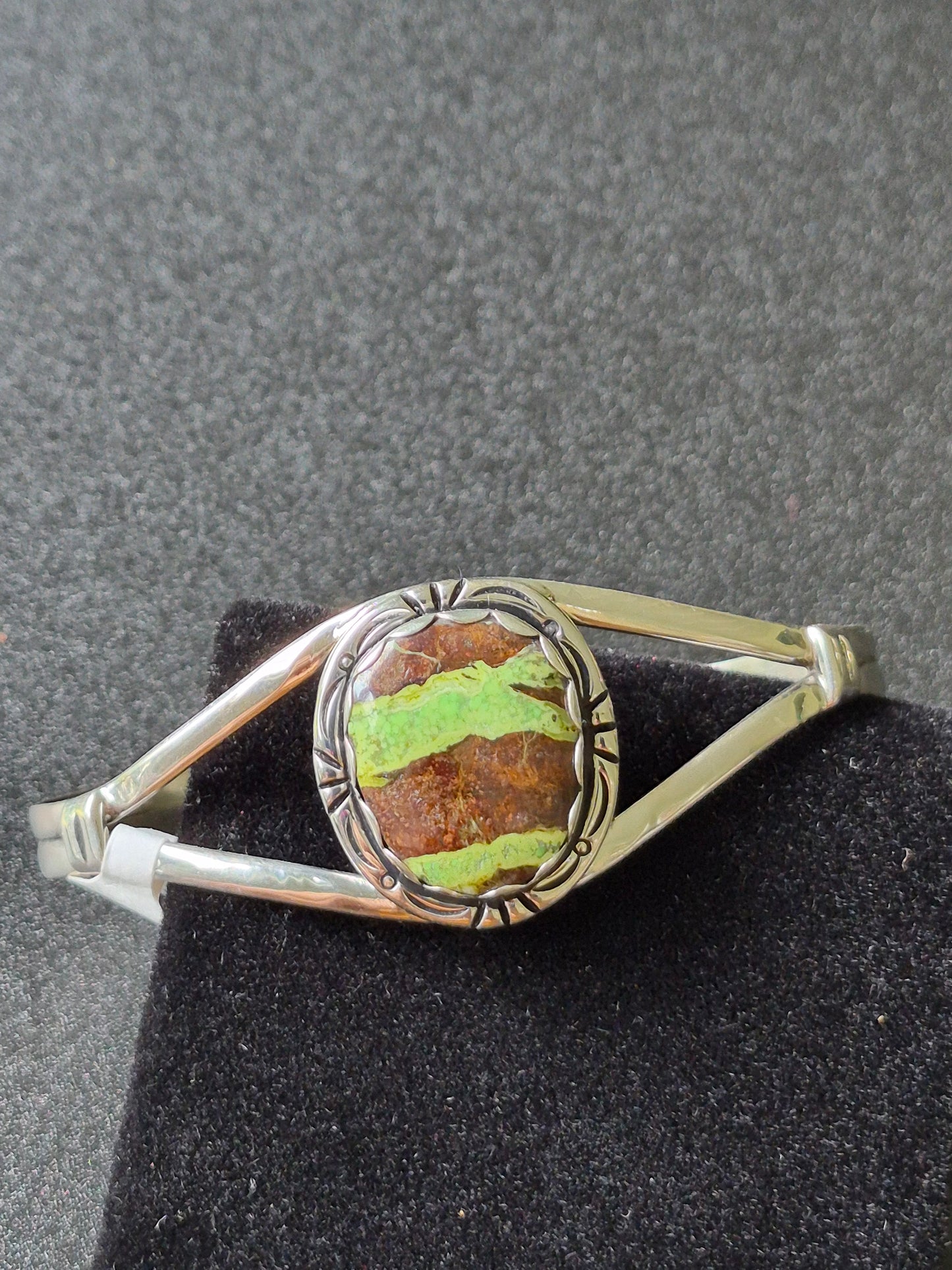 Gaspeite & Sterling Silver Bracelet