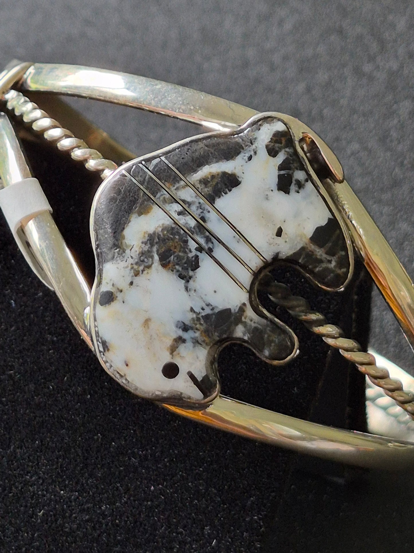 White Buffalo Turquoise & Sterling Silver Bracelet