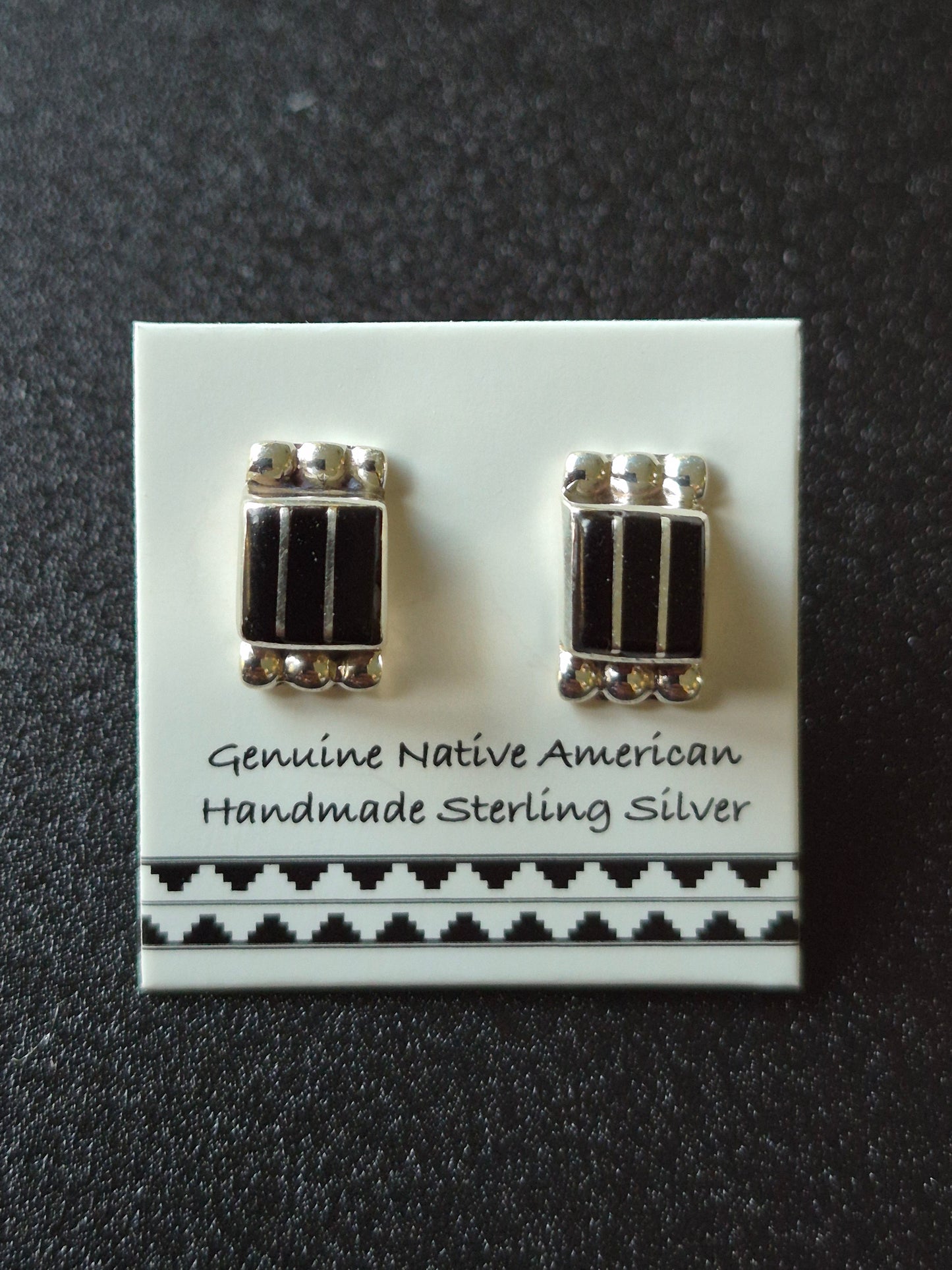 Petite Onyx Inlay Earrings