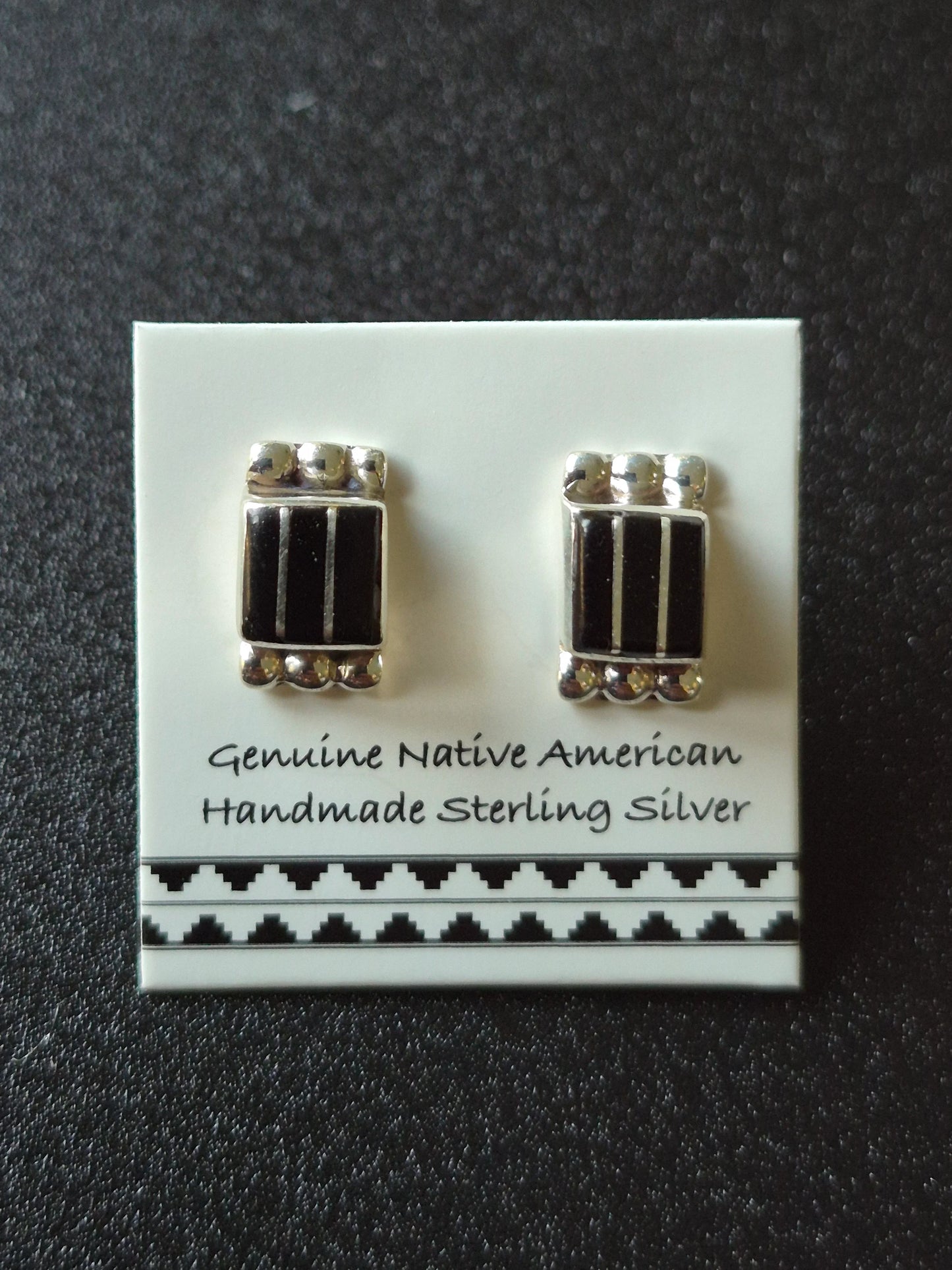 Petite Onyx Inlay Earrings