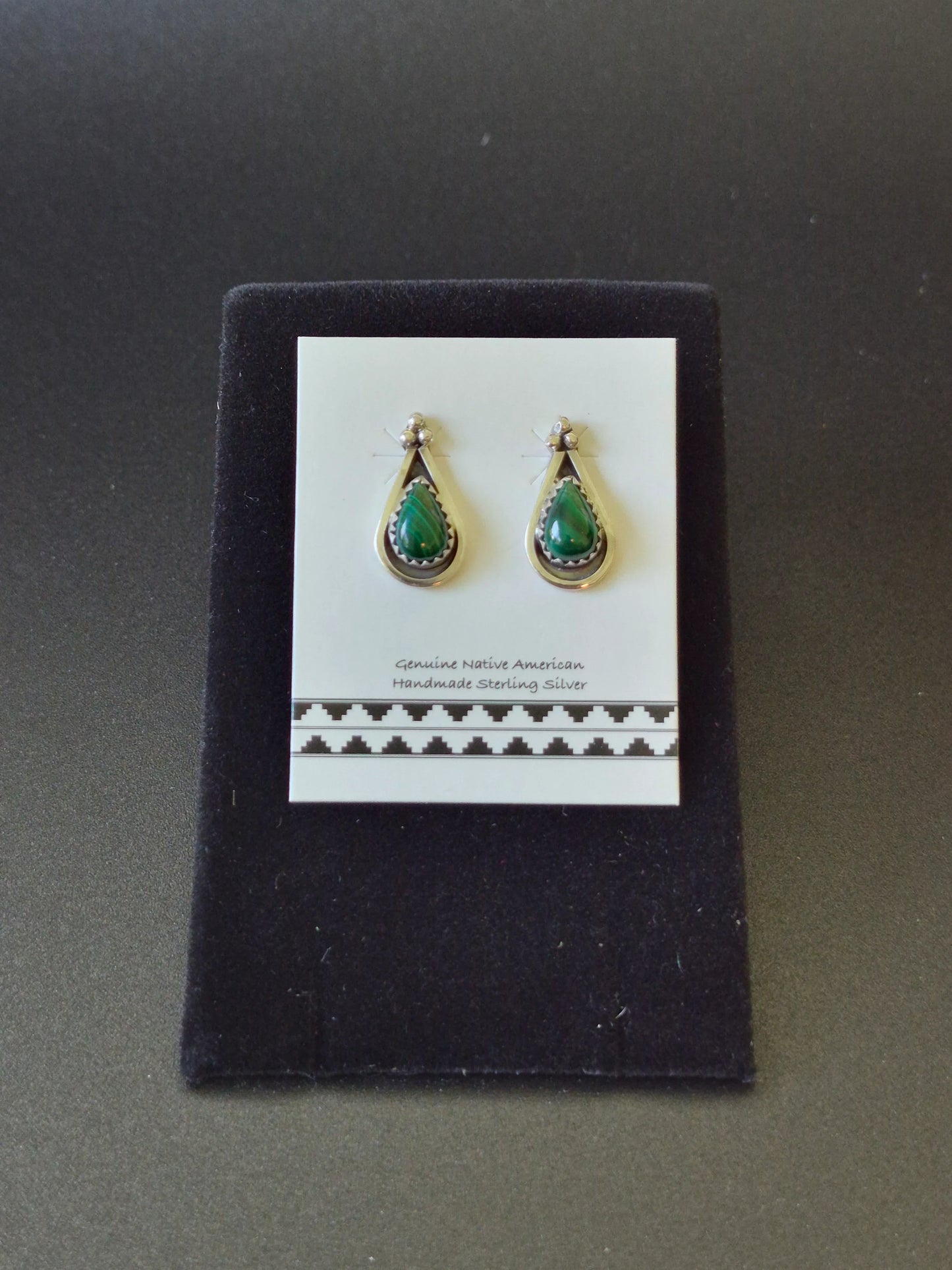 Malachite & Sterling Silver Stud Earrings