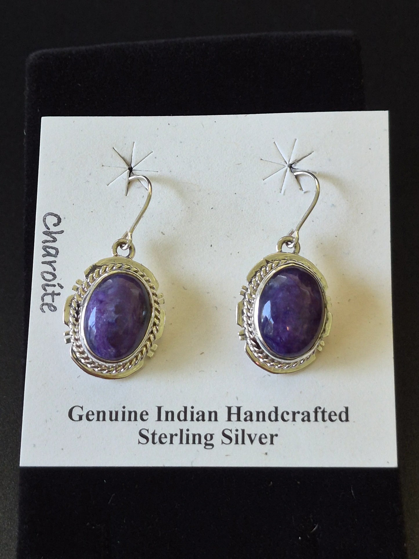Charoite & Sterling Silver Earrings