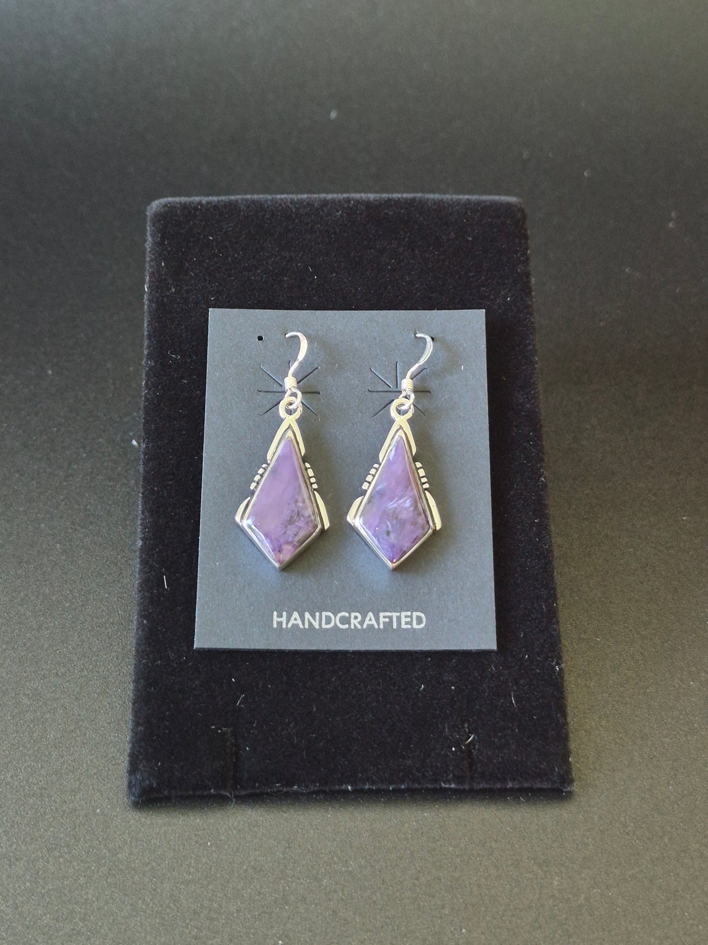 Charoite &Sterling Silver Earrings
