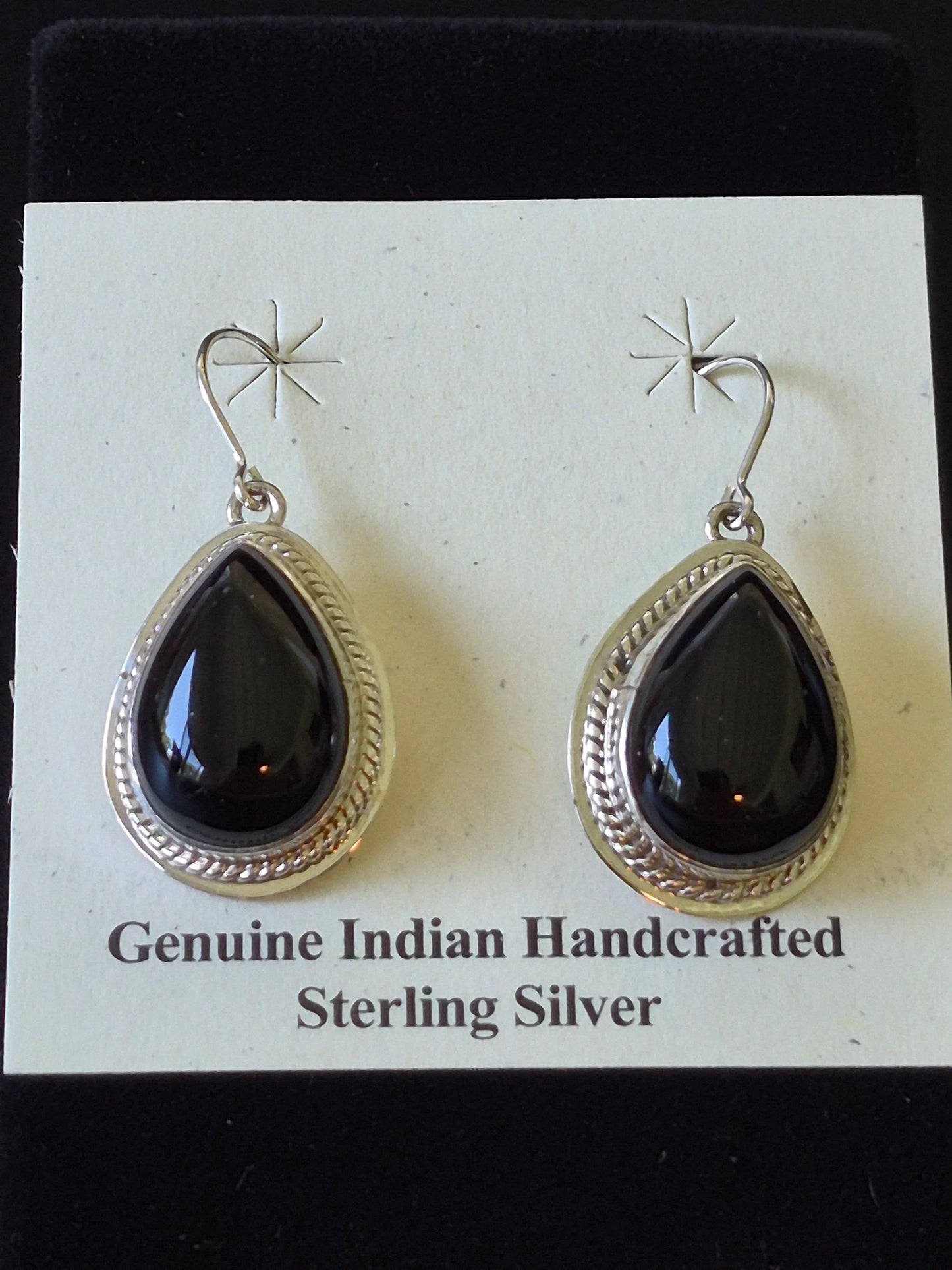 Onyx & Sterling Silver Earrings