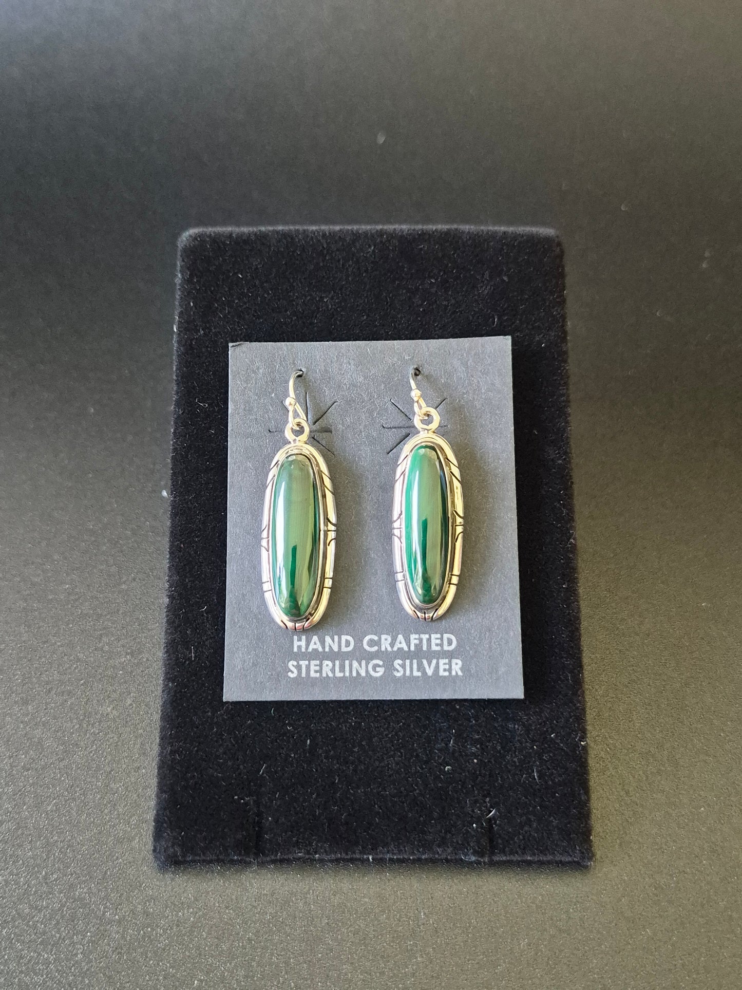 Malachite & Sterling Silver Earrings