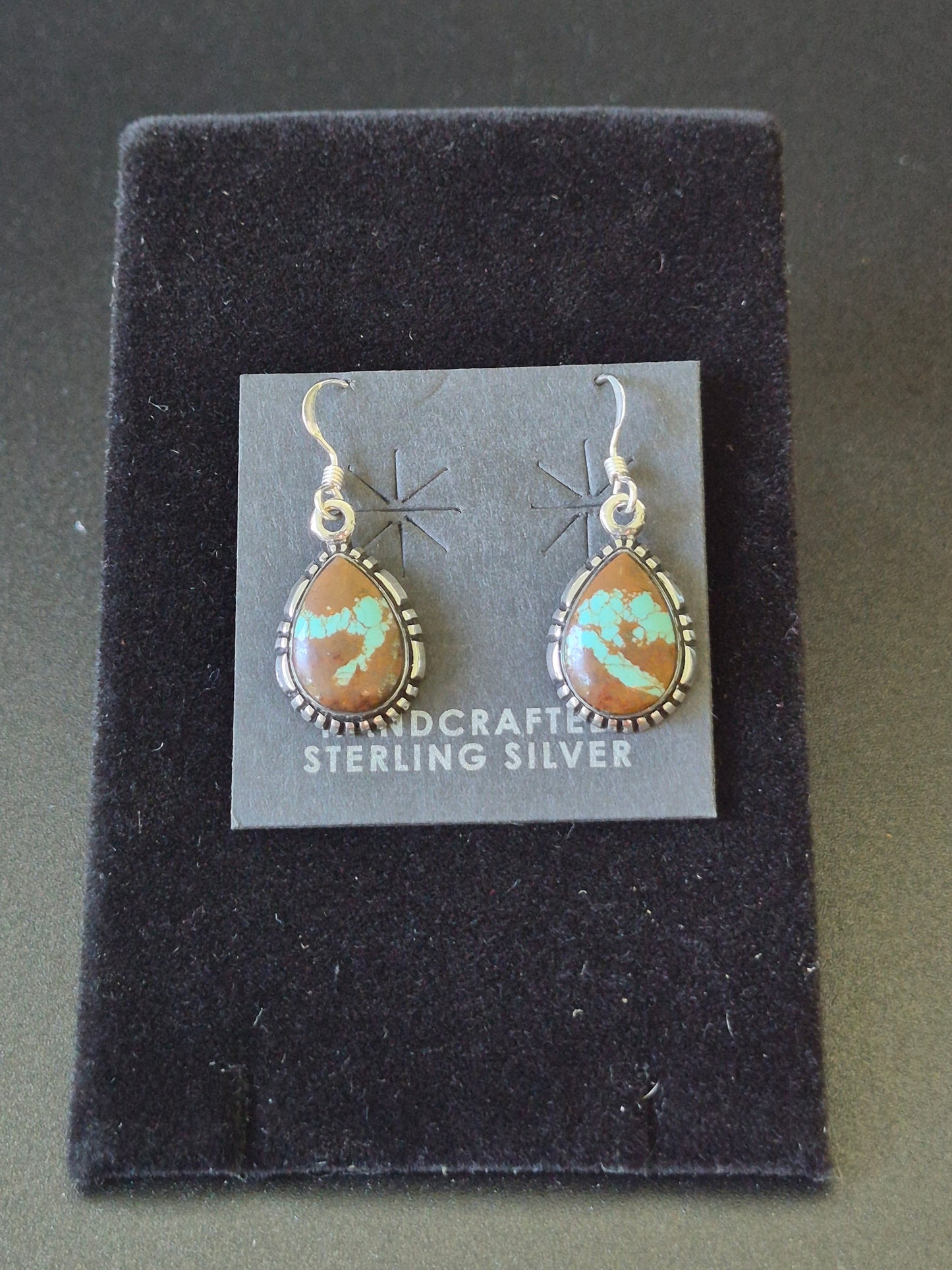 Turquoise & Sterling Silver Teardrop Earrings