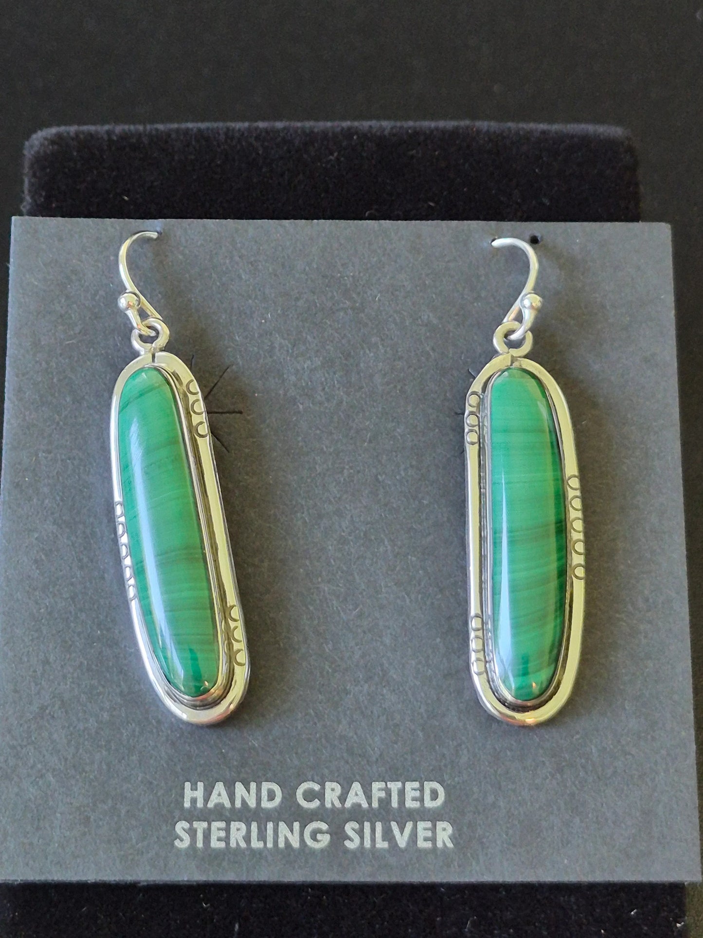 Malachite & Sterling Silver Earrings