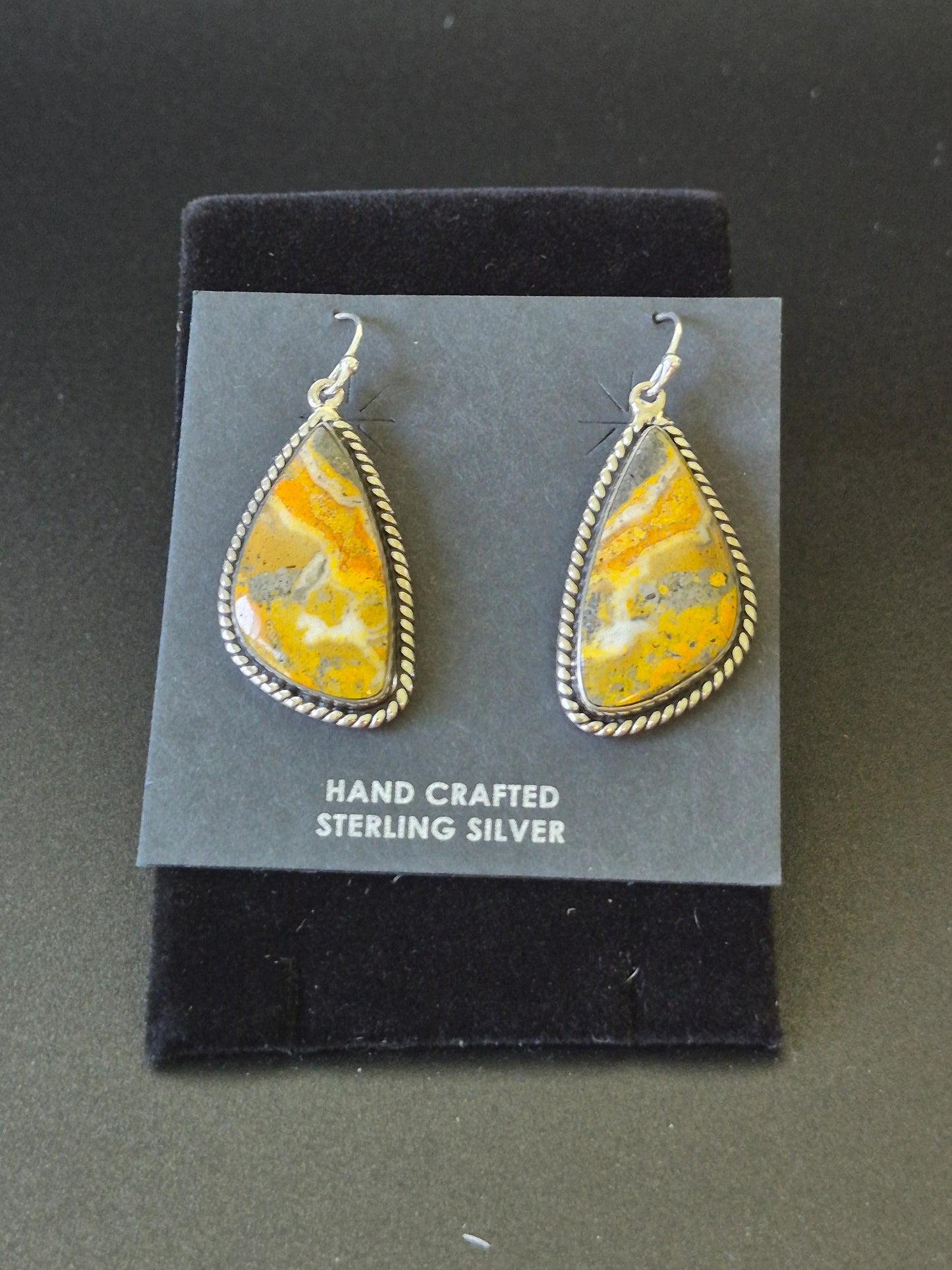 Bumblebee Jasper & Sterling Silver Earrings
