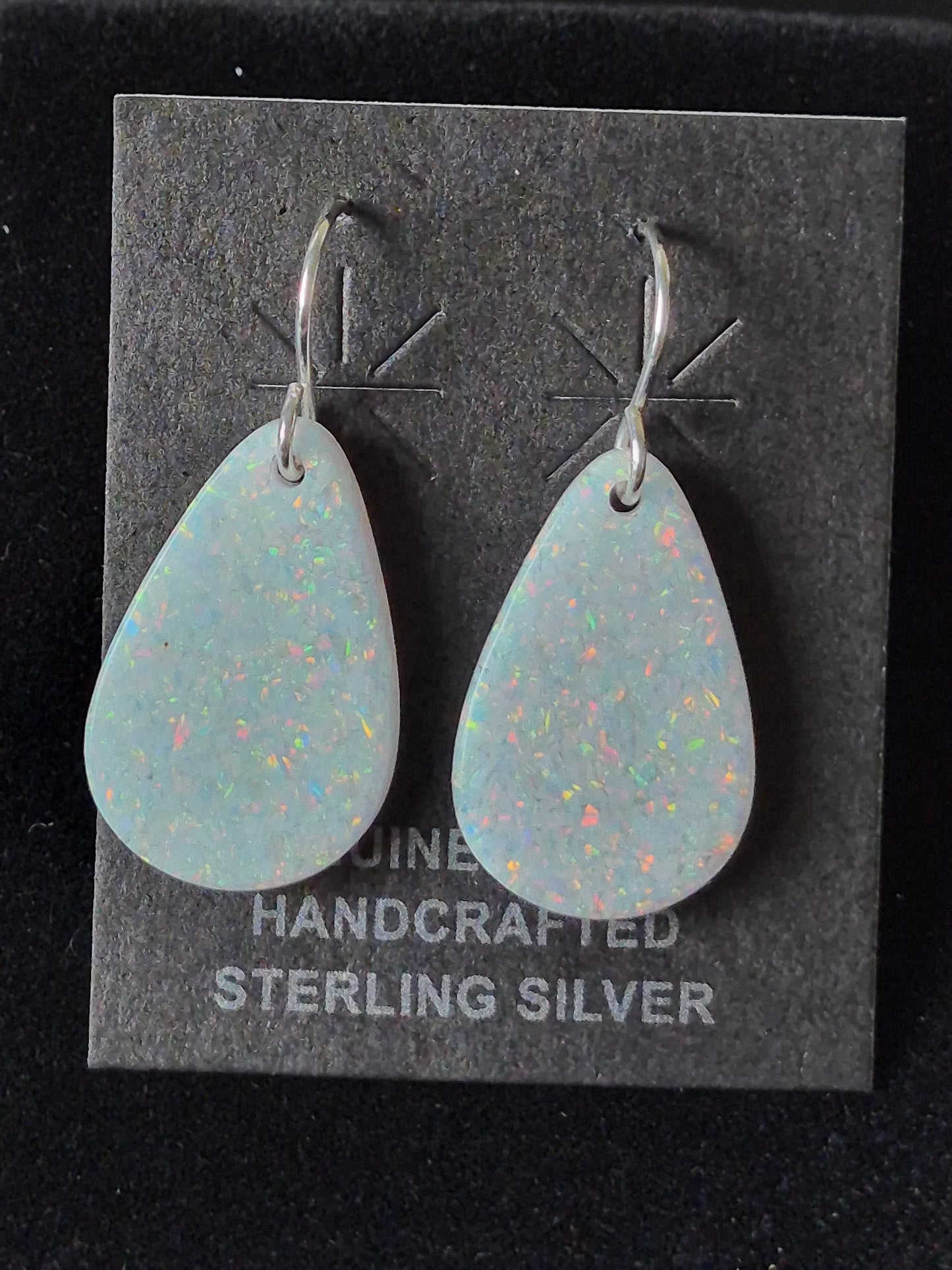 Lab Opal Slab Earrings