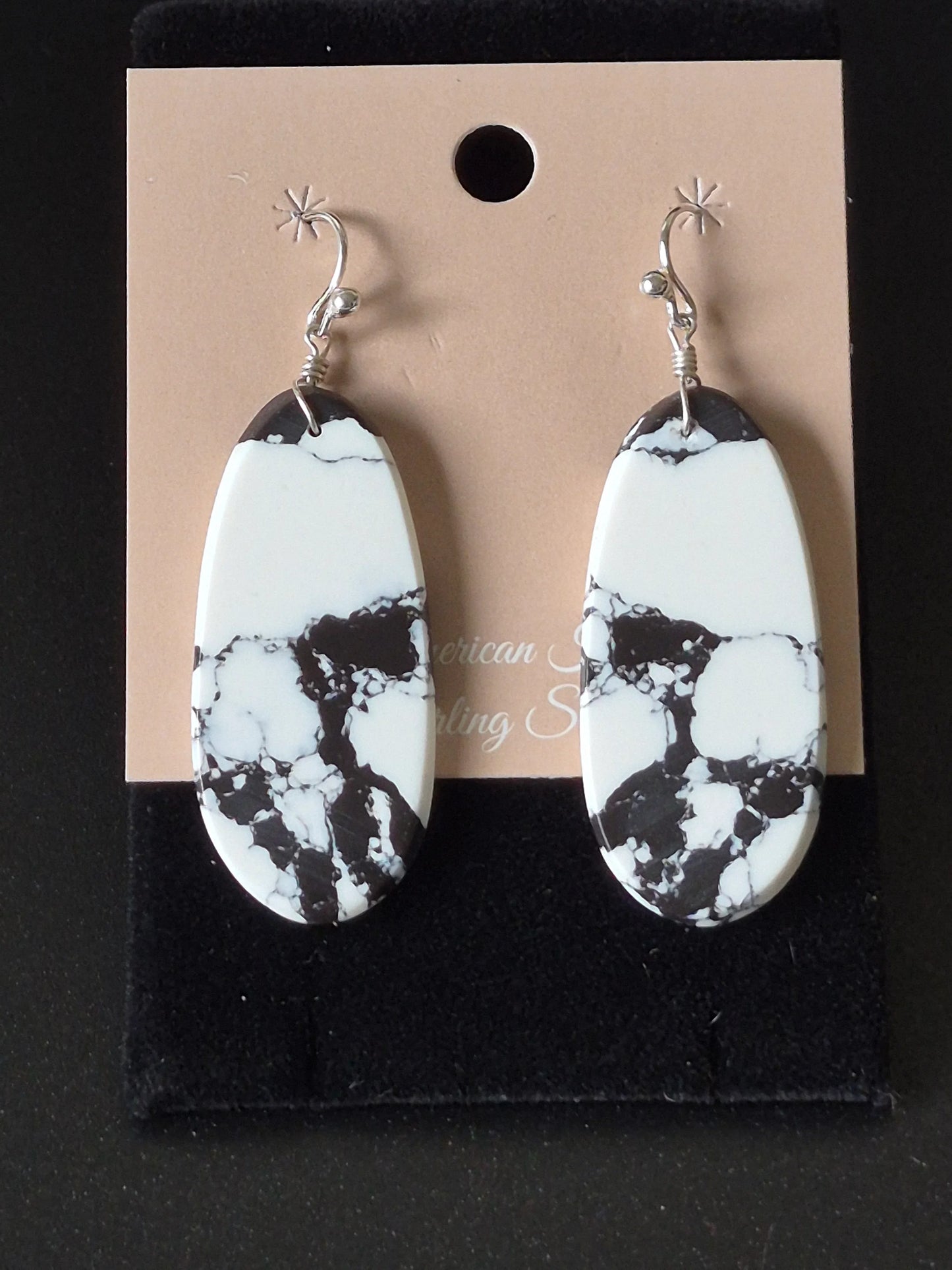 White Buffalo Turquoise Slab Earrings