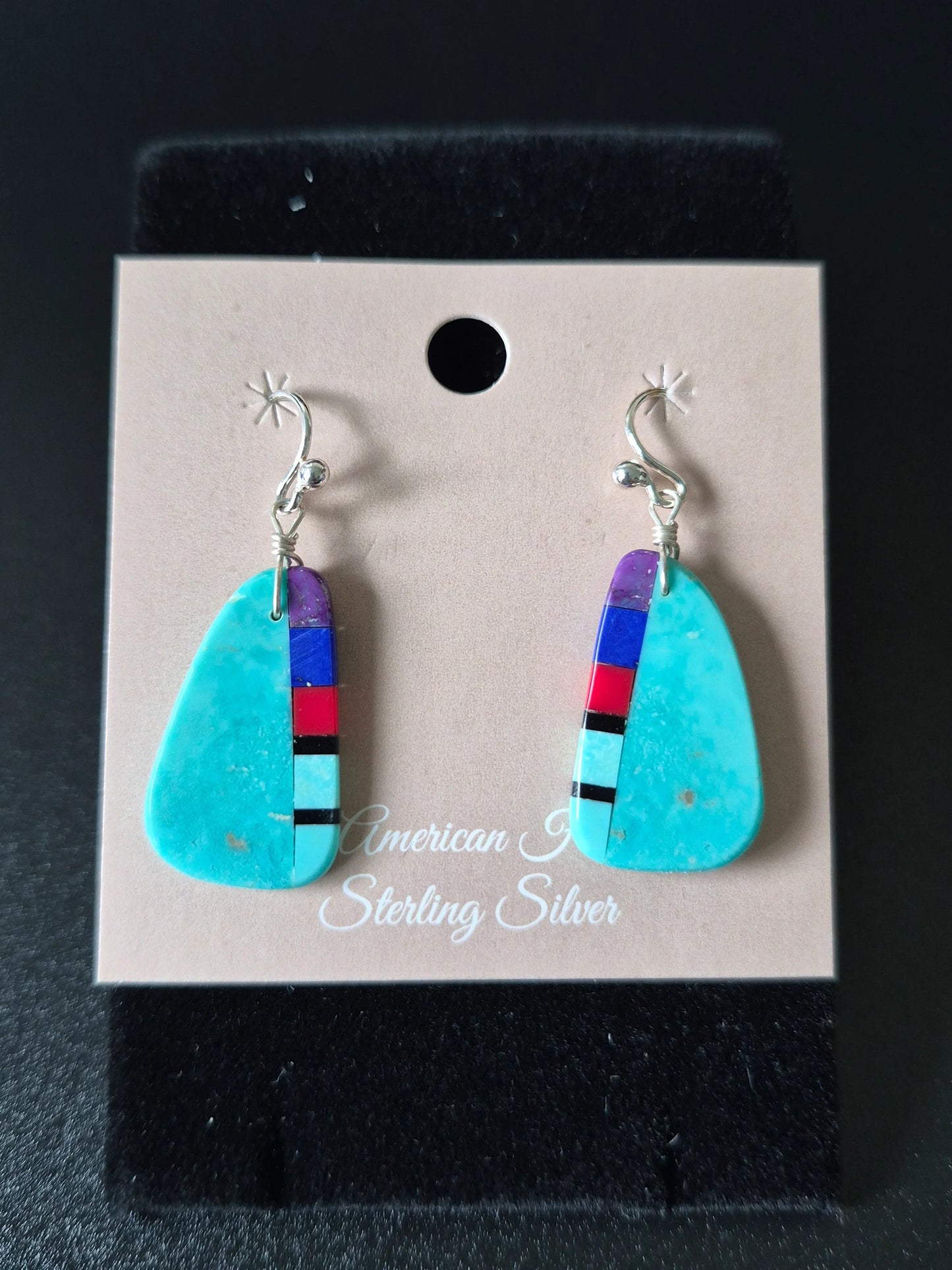 Turquoise Slab and Inlay Earrings