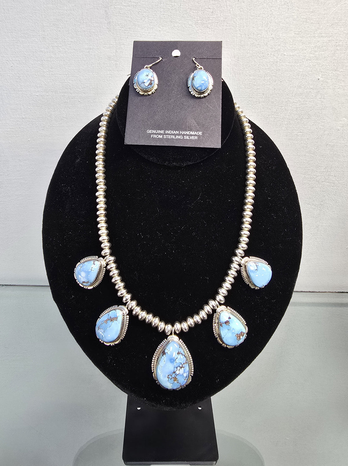 Golden Hills 5 Stone Necklace & Earring Set