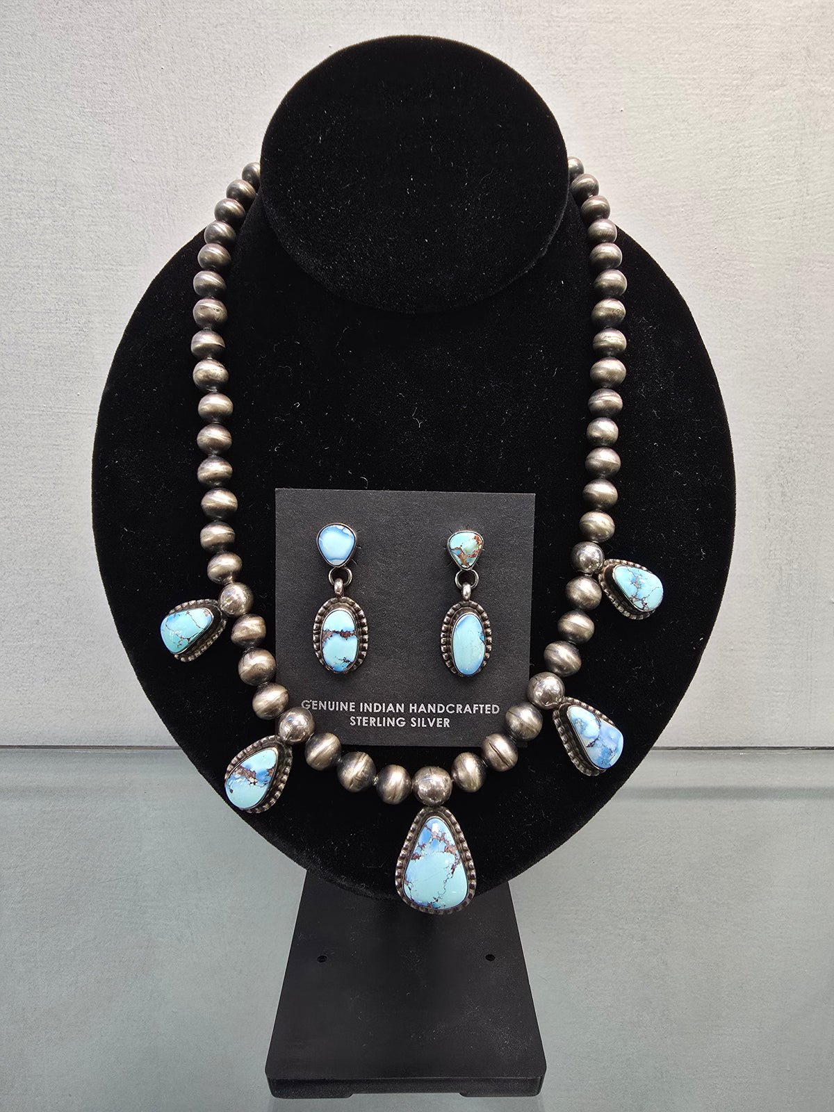 Golden Hills 5 Stone Necklace & Earring Set