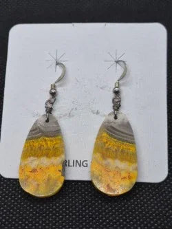 Bumble Bee Jasper Slab Earrings