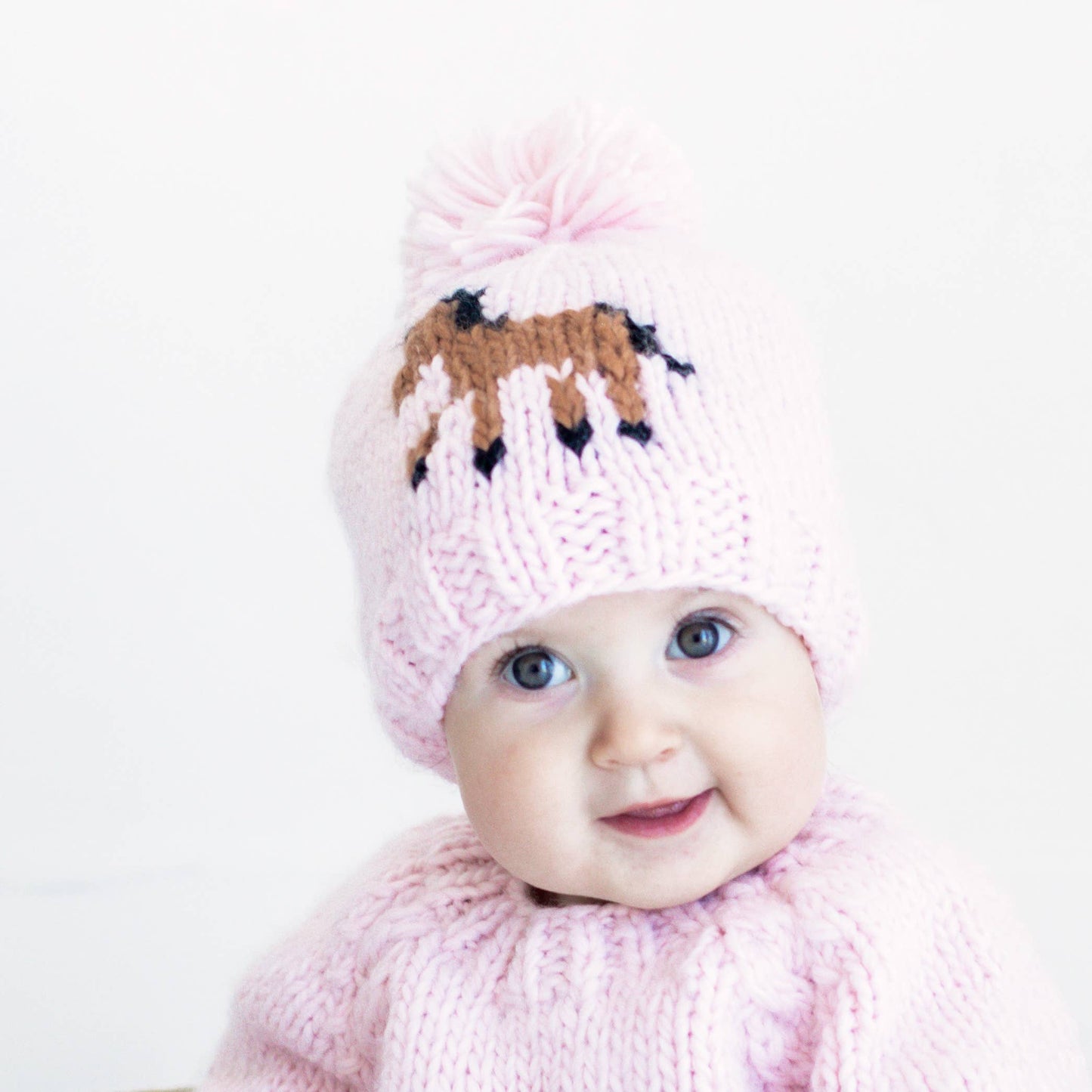 Pony Beanie Hat Blush for Baby: M (6-24 months)