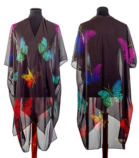 Sheer Shawl-Butterflies