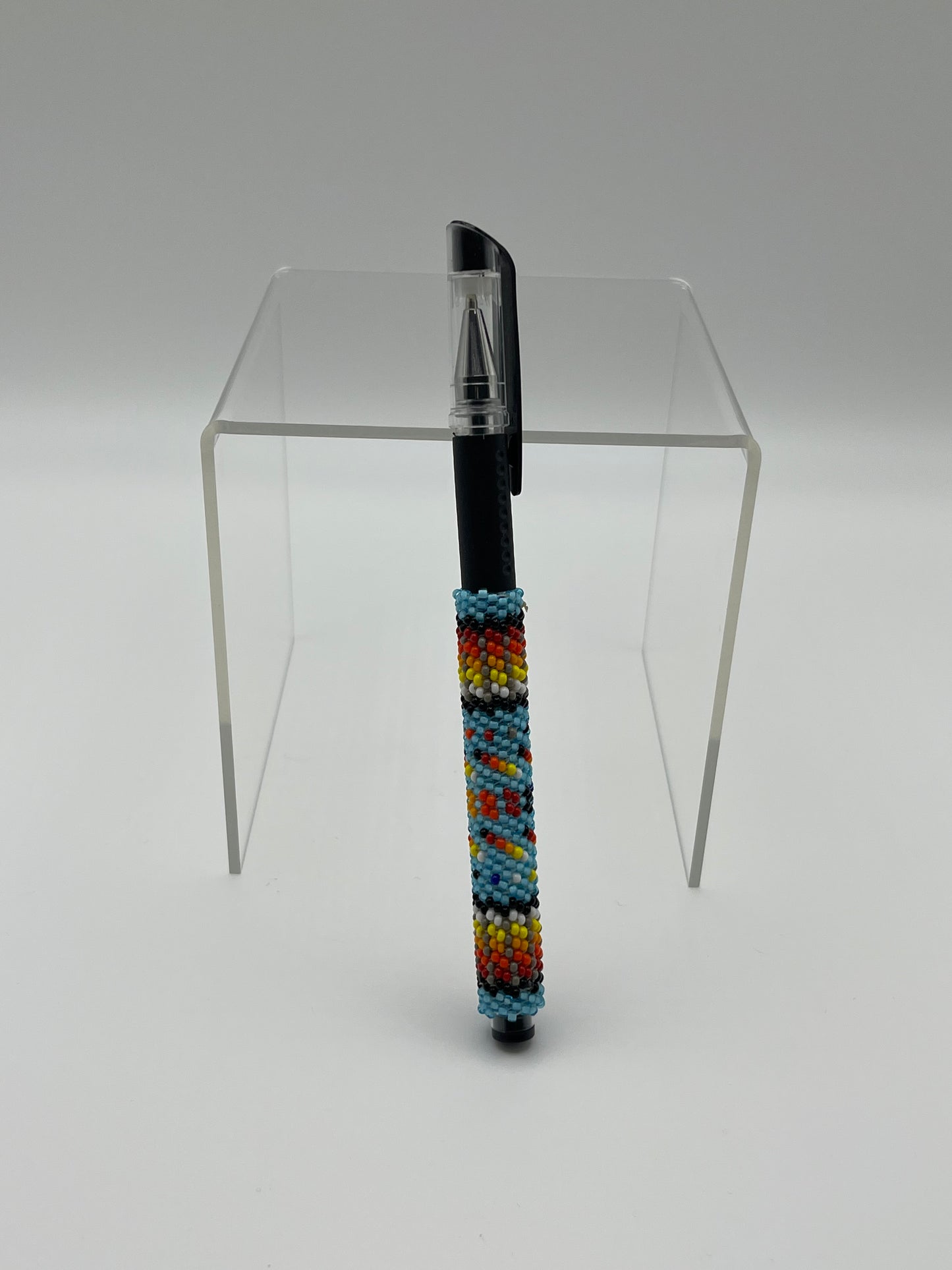 Beaded Pen Light Blue