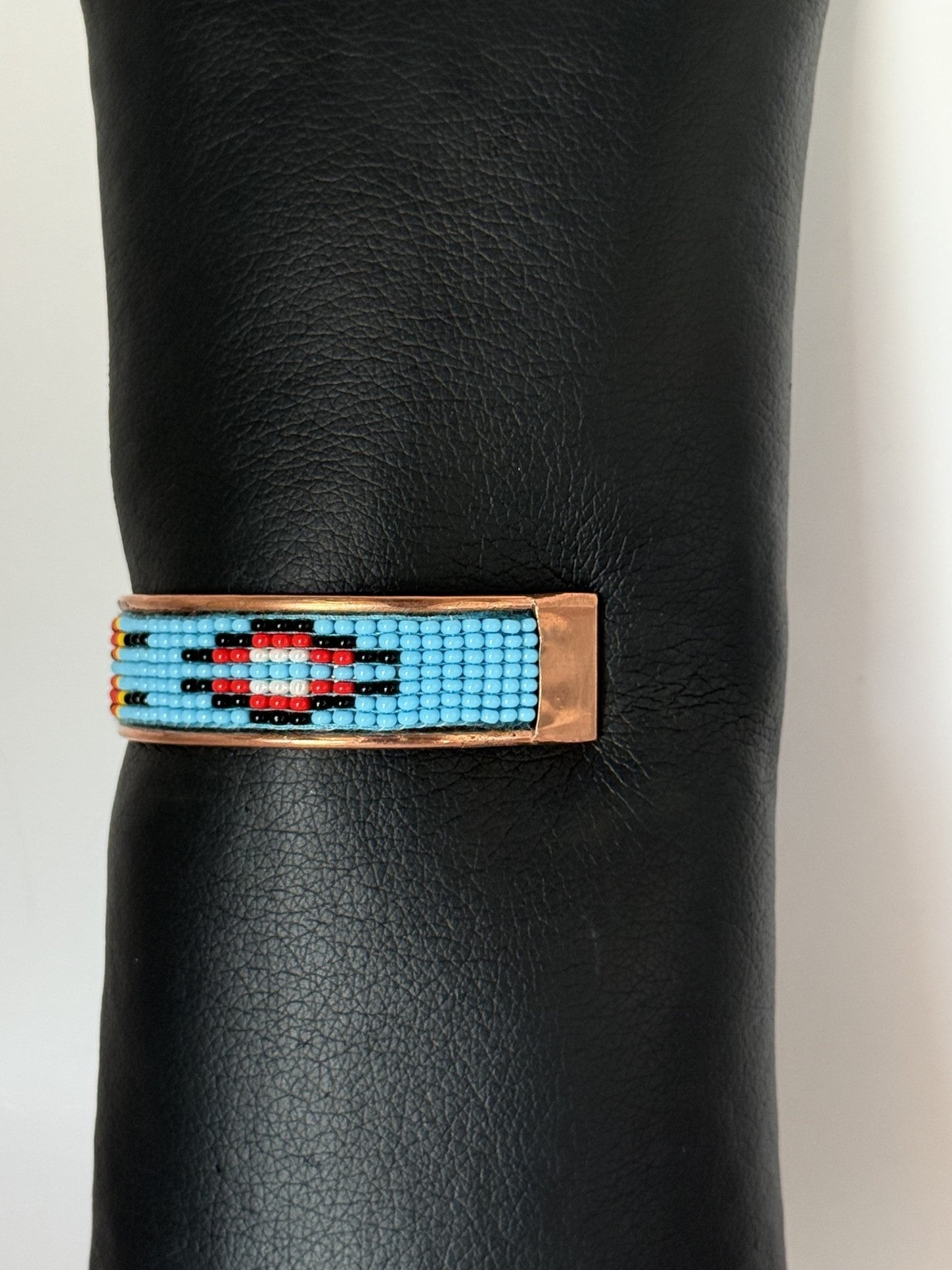Copper Beaded Cuff Bracelet - 7 Row