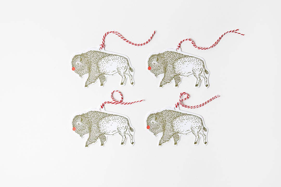 Red Nose Bison Ornament