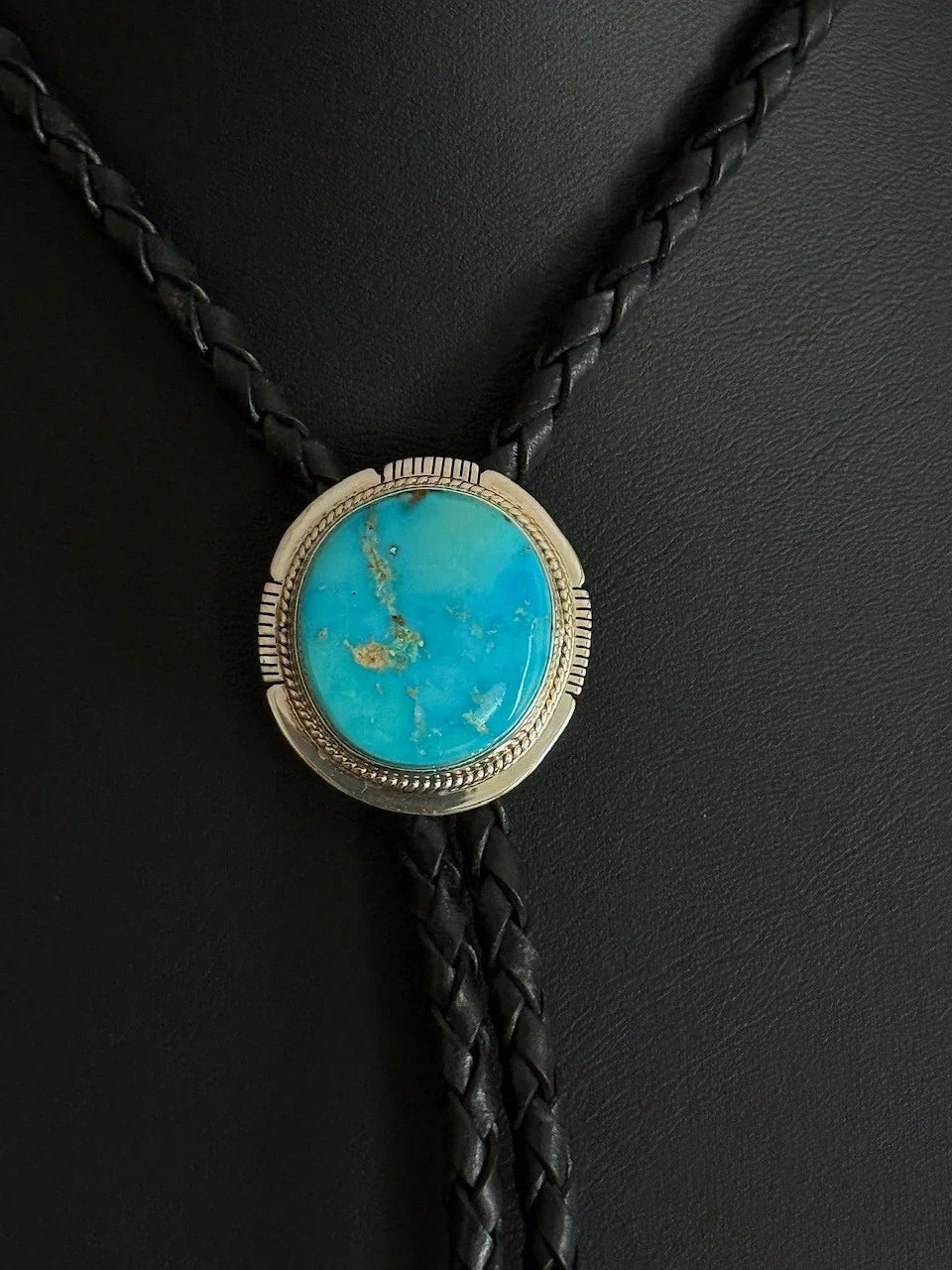 Kingman Turquoise/Sterling Silver Bolo Tie