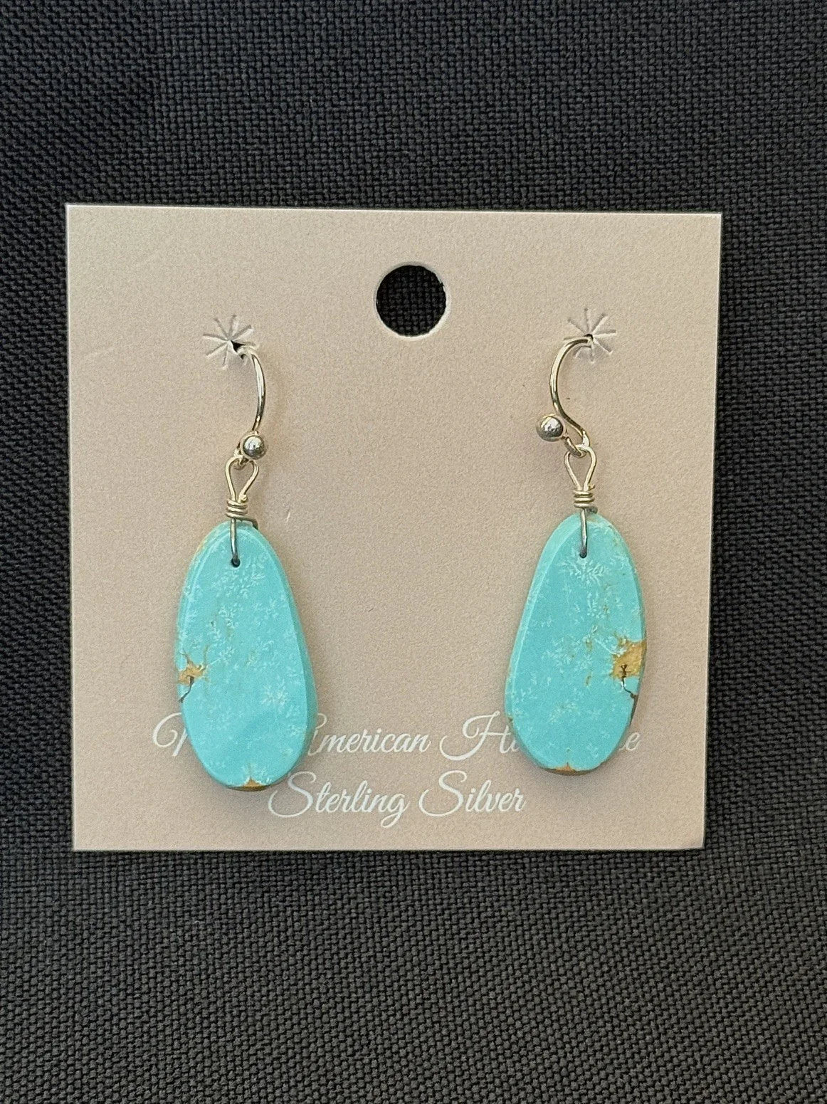 Turquoise & Sterling Silver Slab Dangle Earrings
