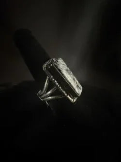White Buffalo/Sterling Silver Ring (Size 10)
