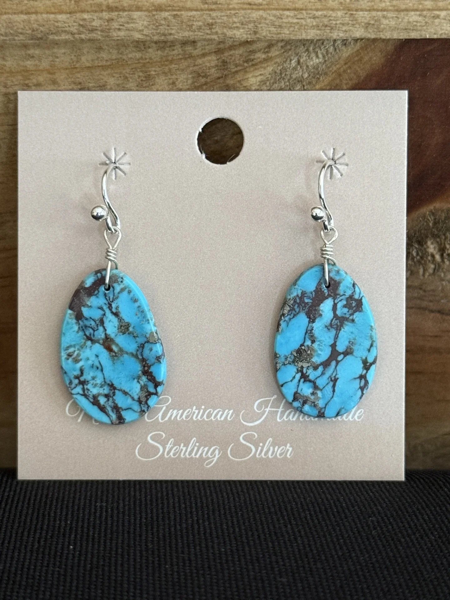 Turquoise & Sterling Silver Slab Dangle Earrings