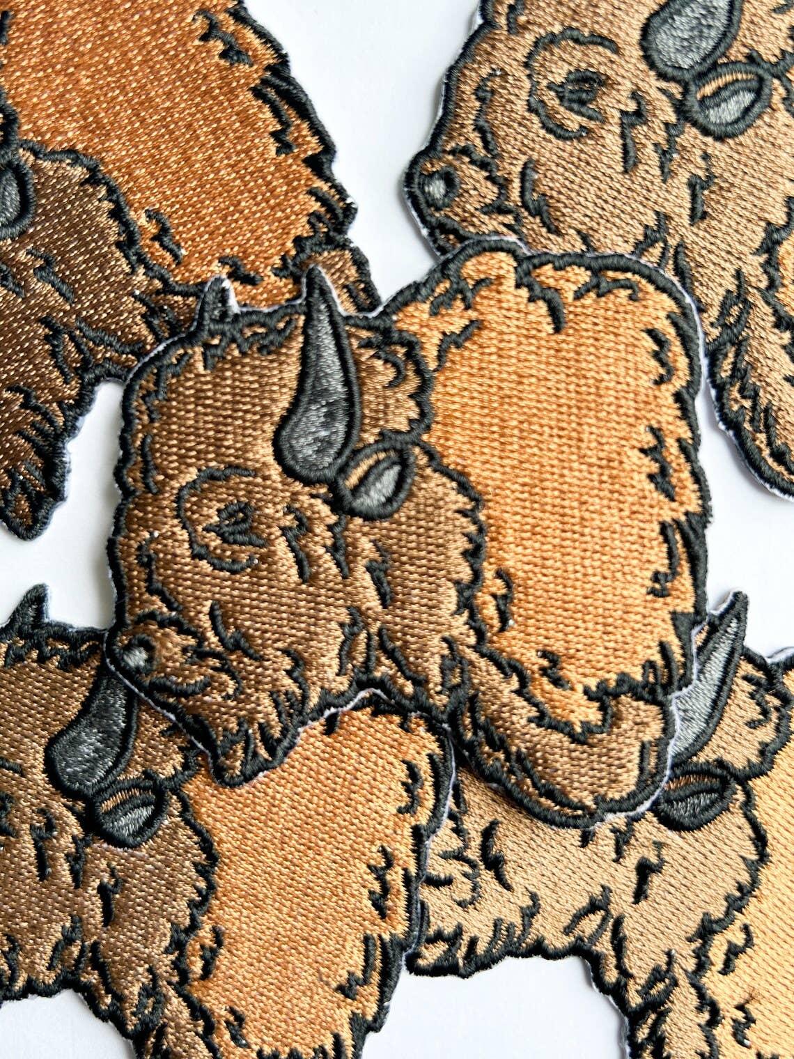 Embroidered bison patches for Native American crafts and traditional clothing
